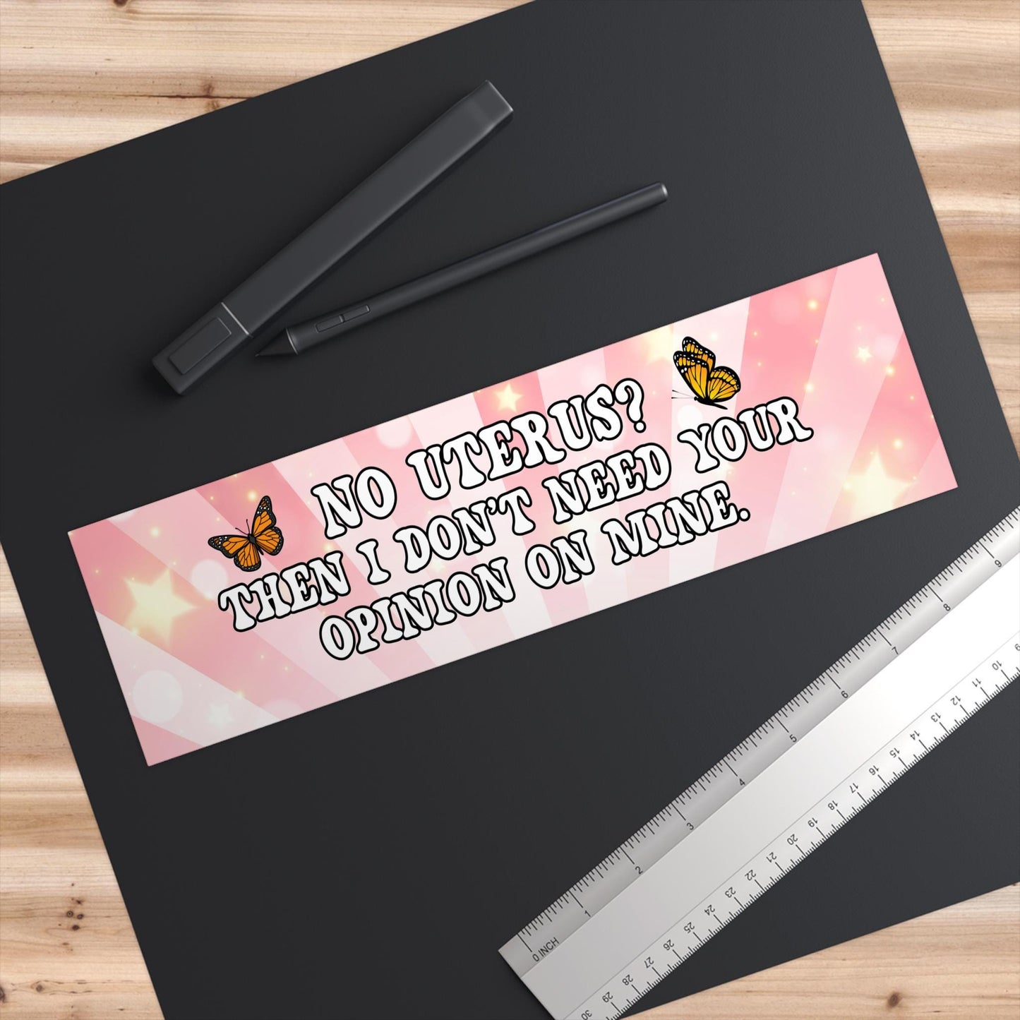 No Uterus No Opinion Pink Car Magnet or Bumper Sticker, My Body My Choice Decal, Feminist Protest Equal Rights, Reproductive Roe vs. Wade