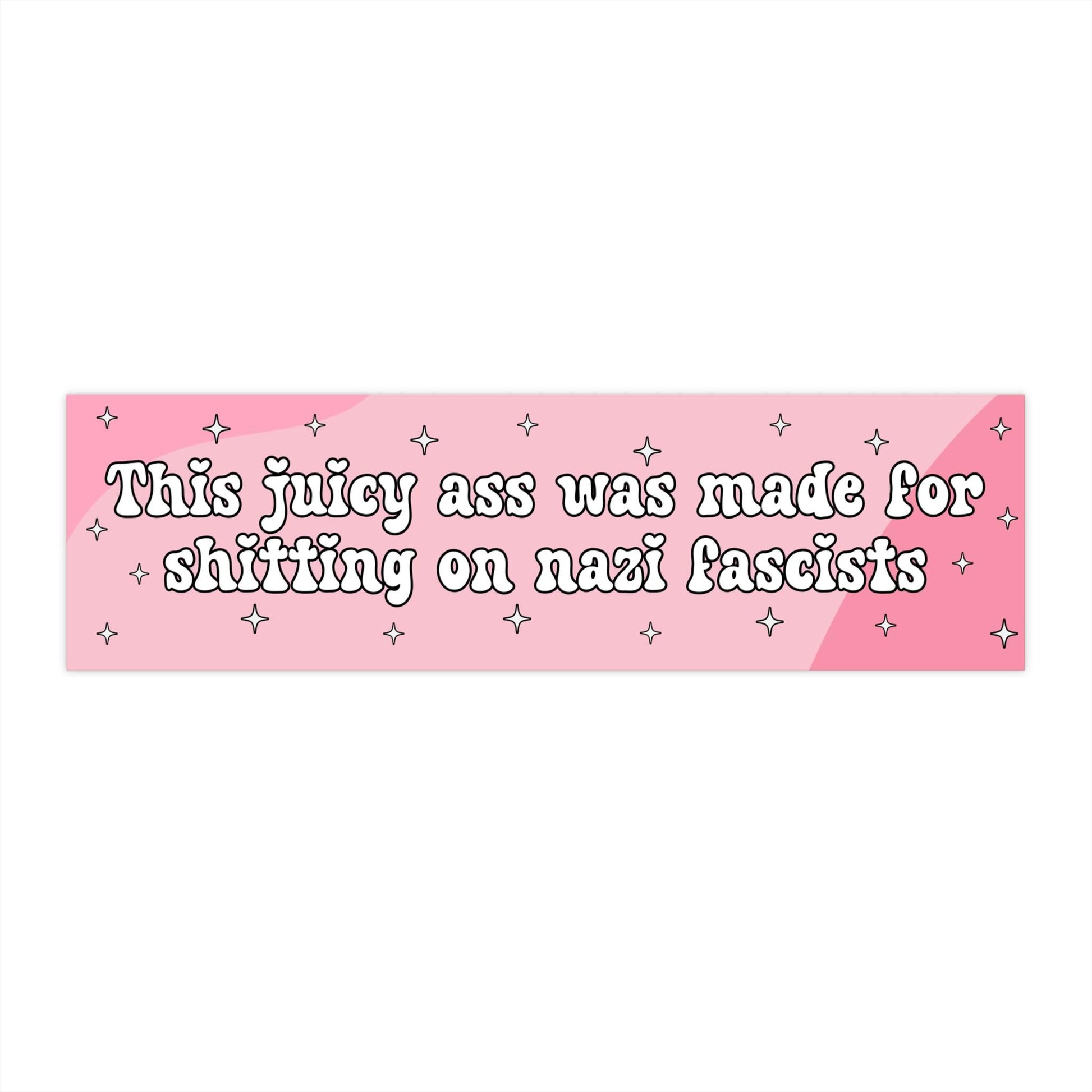 Anti Nazi Fascist Pink Car Magnet or Bumper Sticker, Fuck Trump Decal, Progressive Liberal Feminist, Feminine Rage, Girly Gift Womens Rights
