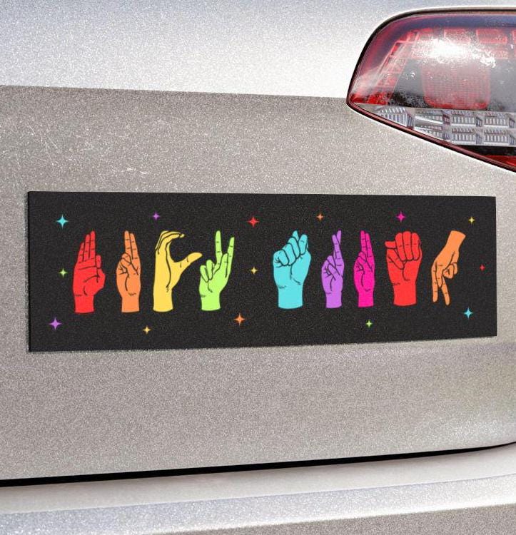 Fuck Trump Sign Language Car Magnet or Bumper Sticker, Subtle Anti Trump Decal, Subtle FDT ASL Activist, Anti MAGA Political Liberal Decor