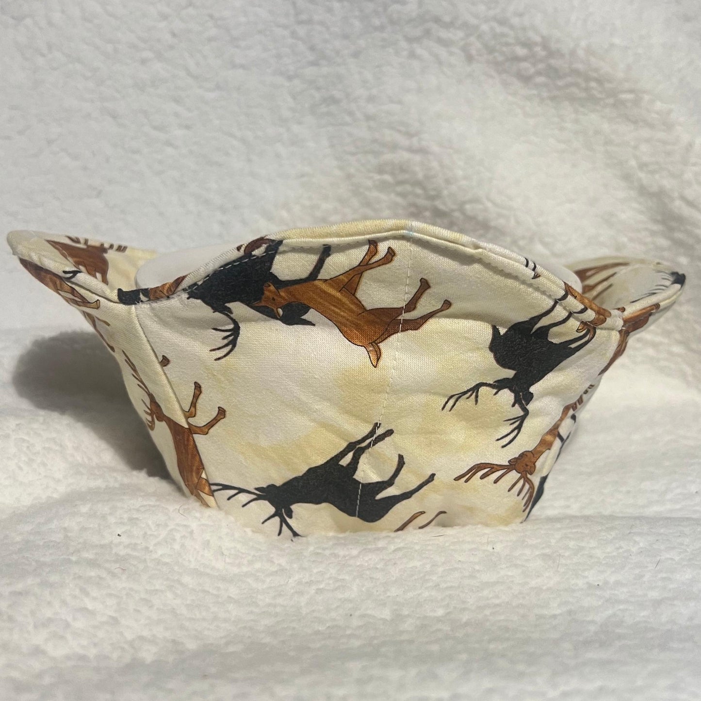 Deer Bowl Cozy, Rustic Farmhouse Microwave Safe Soup Holder for Country Kitchen, Cabin Decor, Lodge-Style Home Accessories Farmhouse Hunting