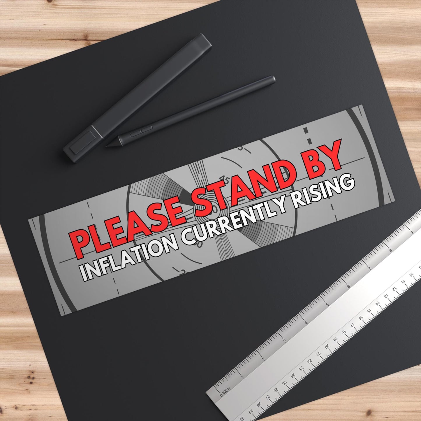 Please Stand By Inflation Currently Rising Car Magnet or Bumper Sticker, Anti Trump Liberal, Fuck Trump, Pro-Democracy Progressive Resist