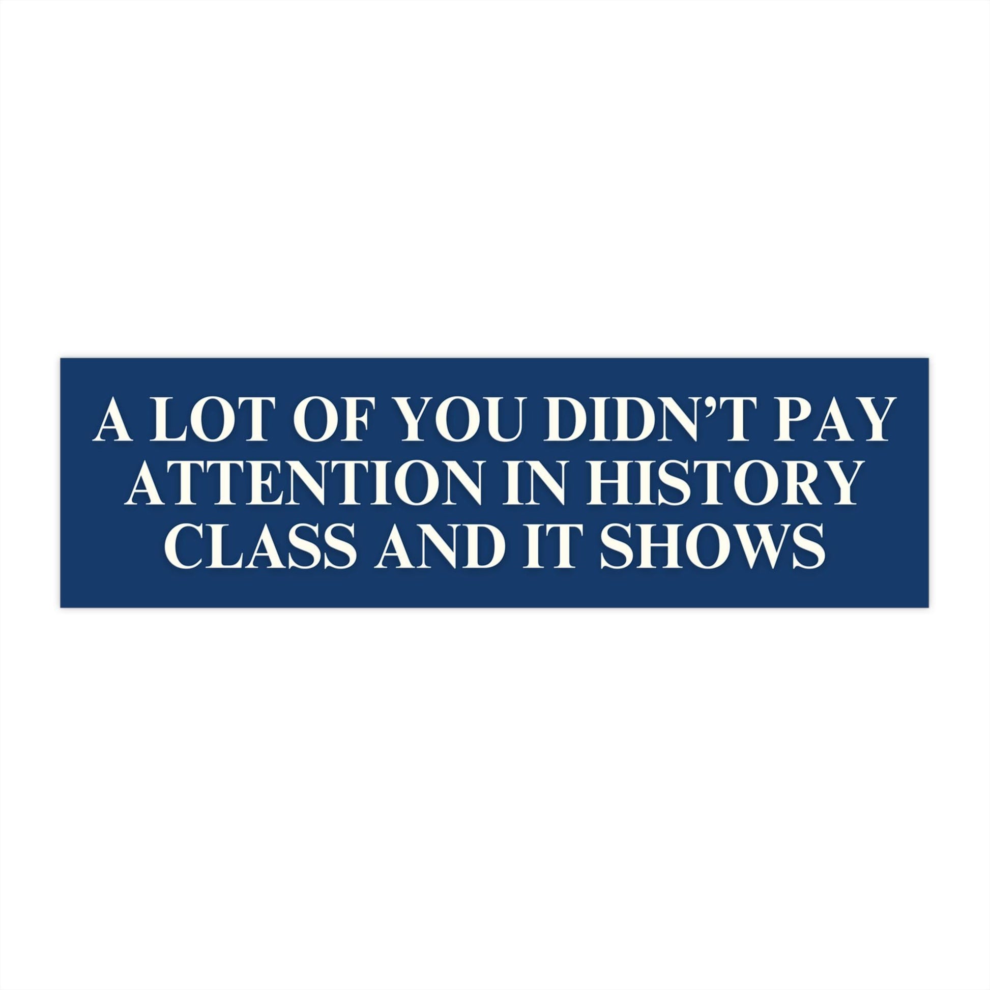 Didn't Pay Attention In History Class Car Magnet or Bumper Sticker, Anti MAGA Trump, Political Leftist Decal [Expedited Shipping Option]