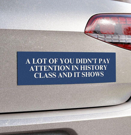 Didn't Pay Attention In History Class Car Magnet or Bumper Sticker, Anti MAGA Trump, Progressive Liberal Feminist, Political Leftist Decal