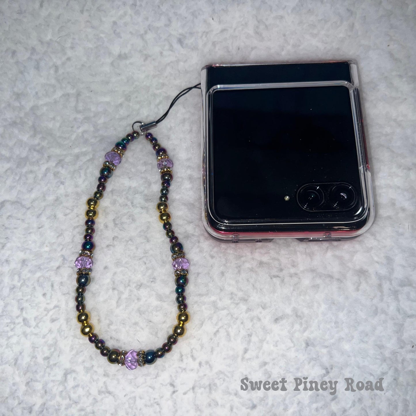 Colorful Chrome Beaded Phone Charm Strap, Chain Cellphone Strap Lanyard, Cute Kawaii Wristlet Accessory, Girly Gift For Her Y2k 2000s Vibes
