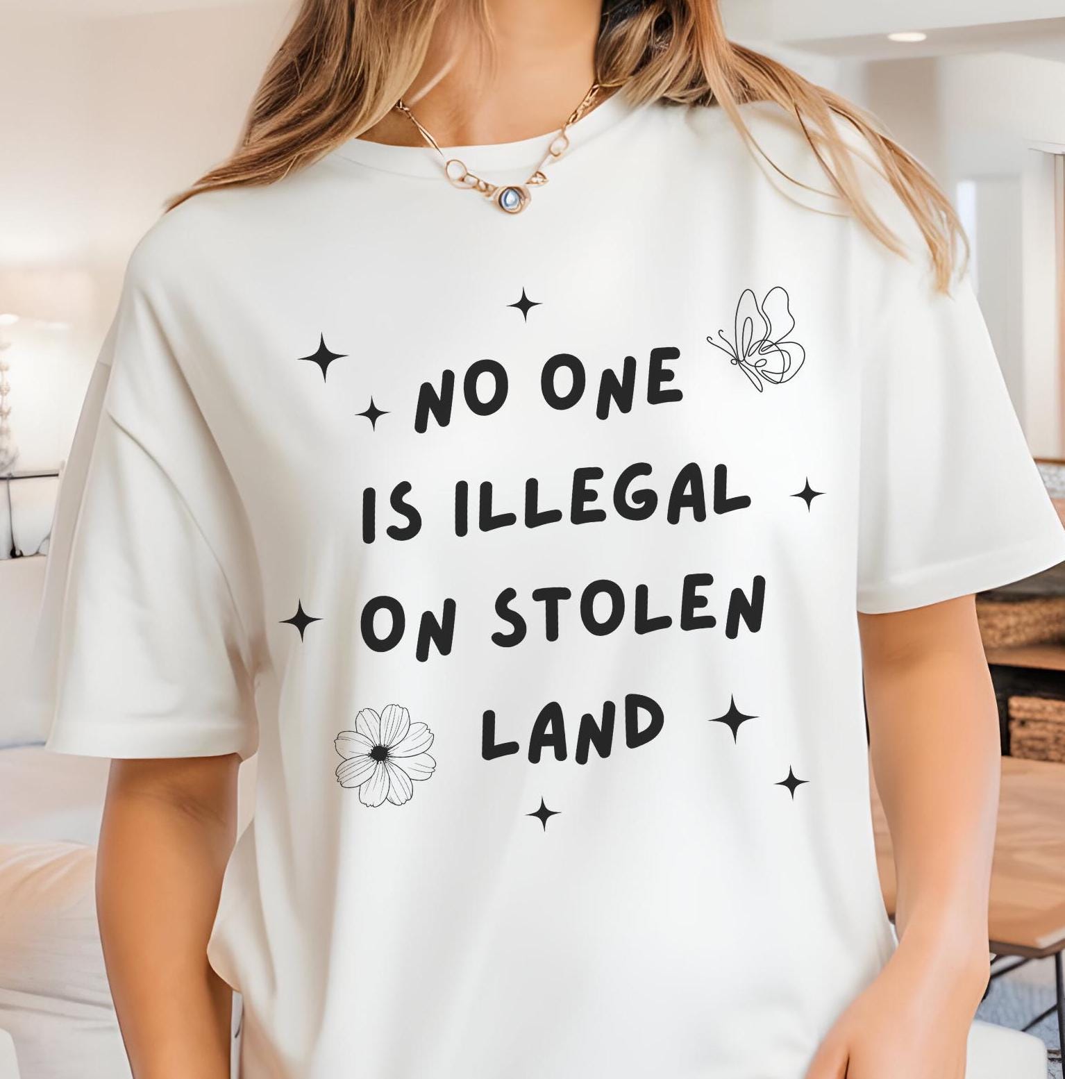 No One is Illegal On Stolen Land T-Shirt, Class War Tee, Eat The Rich, Anti-Capitalism, Anti Racism Shirt, Immigration People over Profit