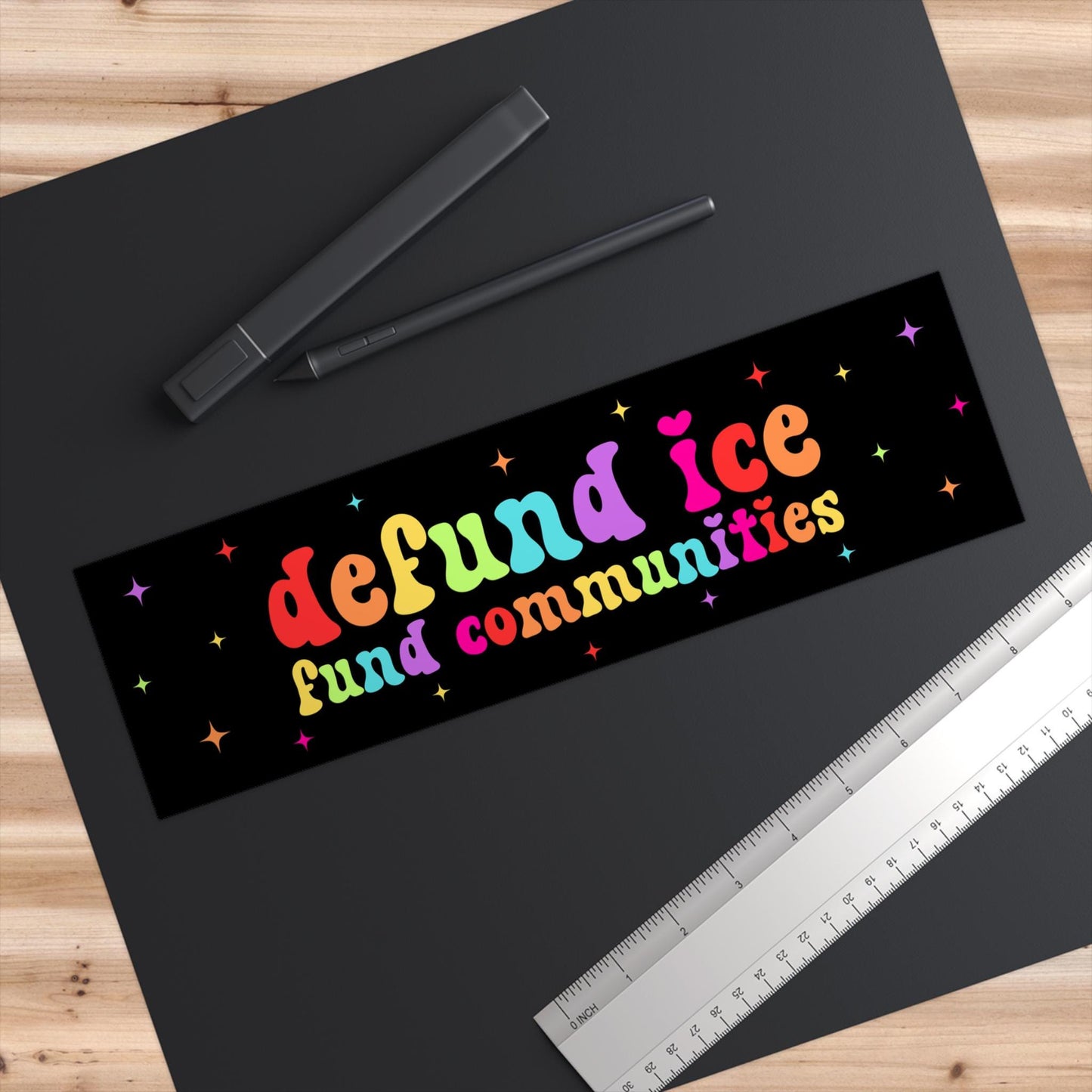 Defund ICE Fund Communities Car Magnet or Bumper Sticker, Political Protest, Social Justice Decal, Refugee Rights, Progressive Immigration