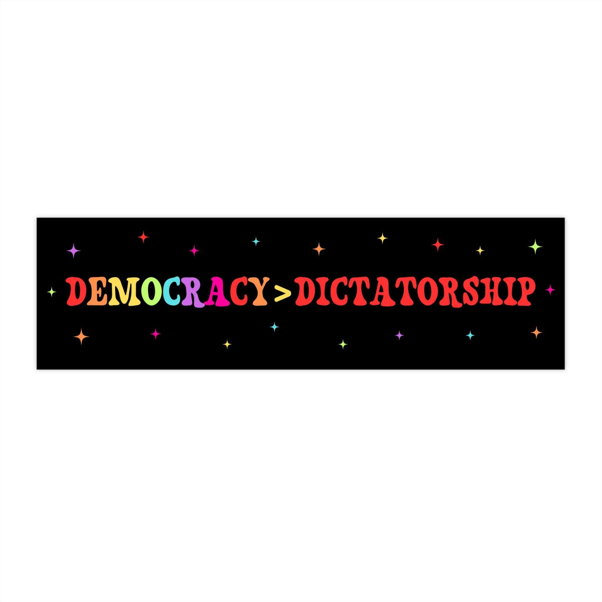 Democracy Over Dictatorship Car Magnet, Pro-Democracy Sticker, Anti-Fascist Vinyl Decal, Political Resistance Sticker, Vote Blue Protest