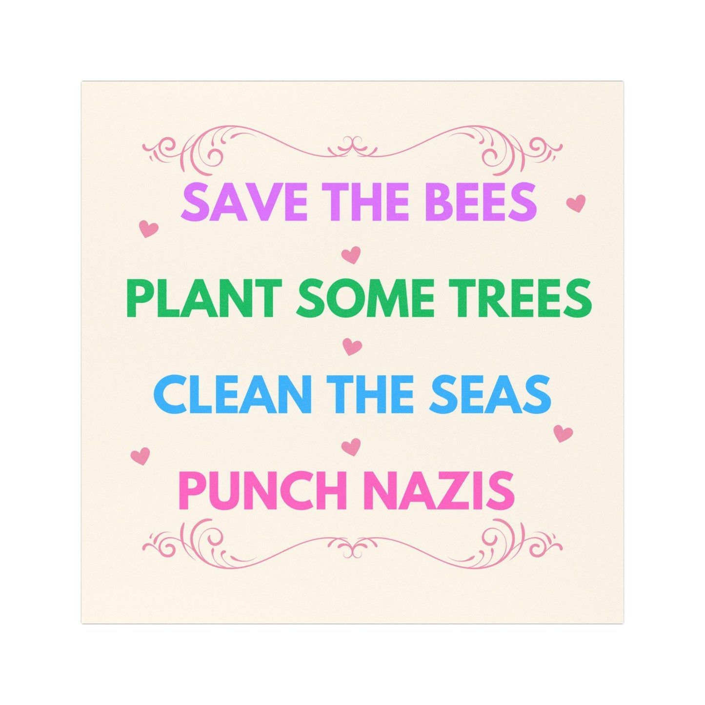 Save The Bees, Plant Some Trees, Clean The Seas, Punch Nazis Car Magnet, Activist Protest Decal, Anti Fascism, I Did That Anti Trump MAGA