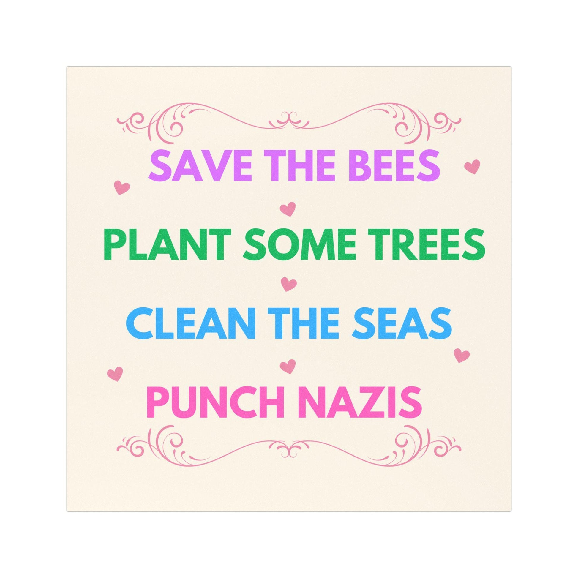 Save The Bees, Plant Some Trees, Clean The Seas, Punch Nazis Car Magnet, Activist Protest Decal, Anti Fascism, I Did That Anti Trump MAGA
