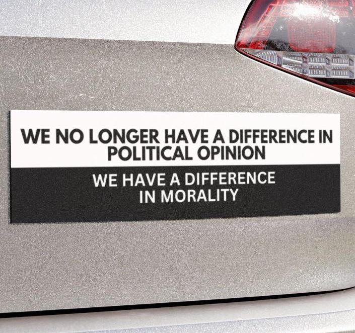 Political Opinion Car Magnet or Bumper Sticker, Human Rights Decal, Democratic Social Justice, Womans Rights, Fuck Trump, Anti-Fascist MAGA