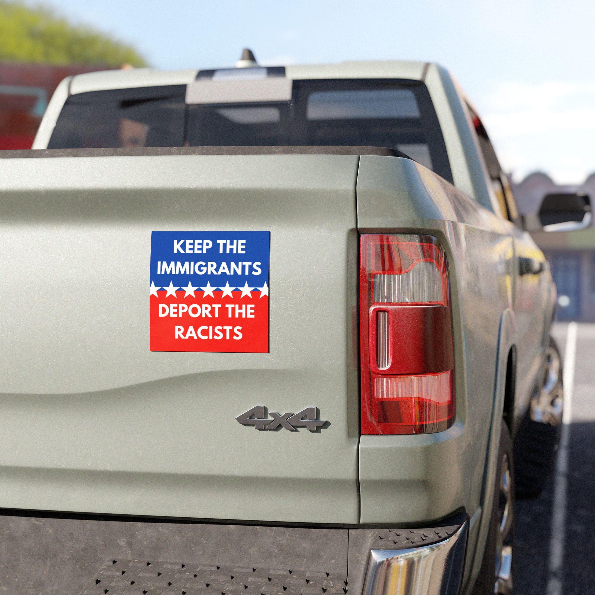 Keep The Immigrants Deport The Racists Waterproof Vinyl Car Magnet, Political Fridge Decor, Defund Abolish ICE Vehicle, No Borders, Protest