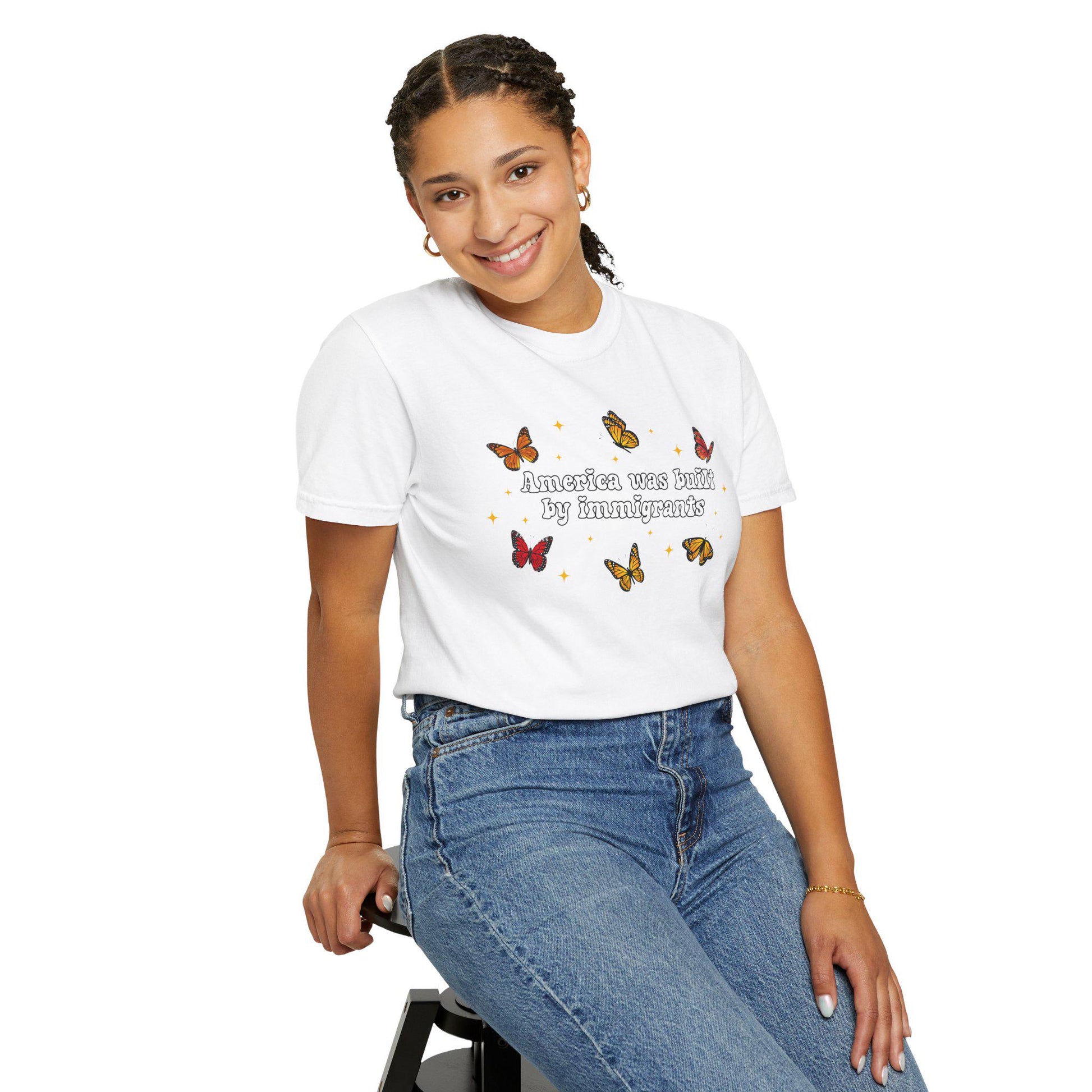 Comfort Colors America Was Built By Immigrants Shirt Pro Immigrants Shirt Human Rights Tee No Human Is Illegal Shirt Social Justice Shirt