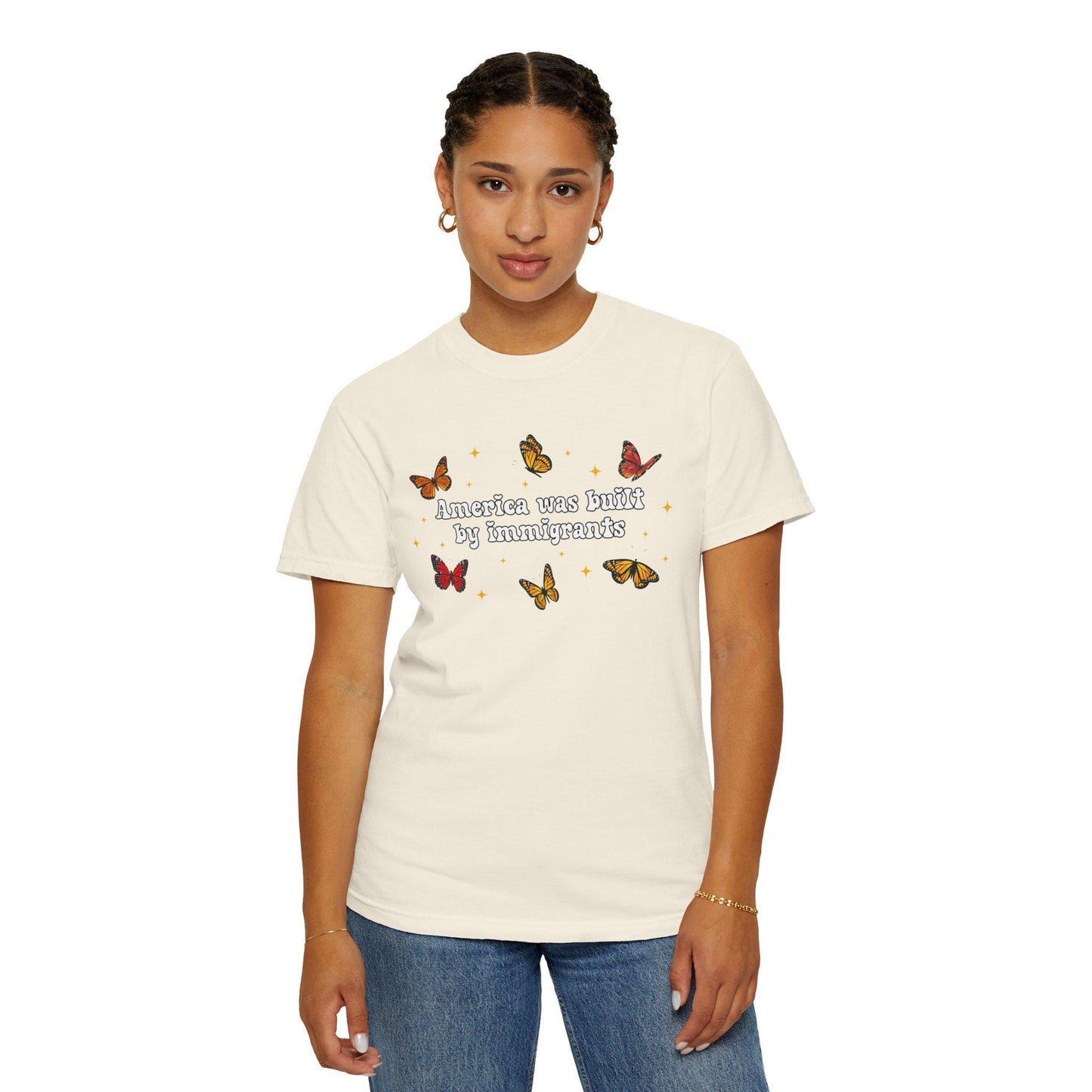Comfort Colors America Was Built By Immigrants Shirt Pro Immigrants Shirt Human Rights Tee No Human Is Illegal Shirt Social Justice Shirt