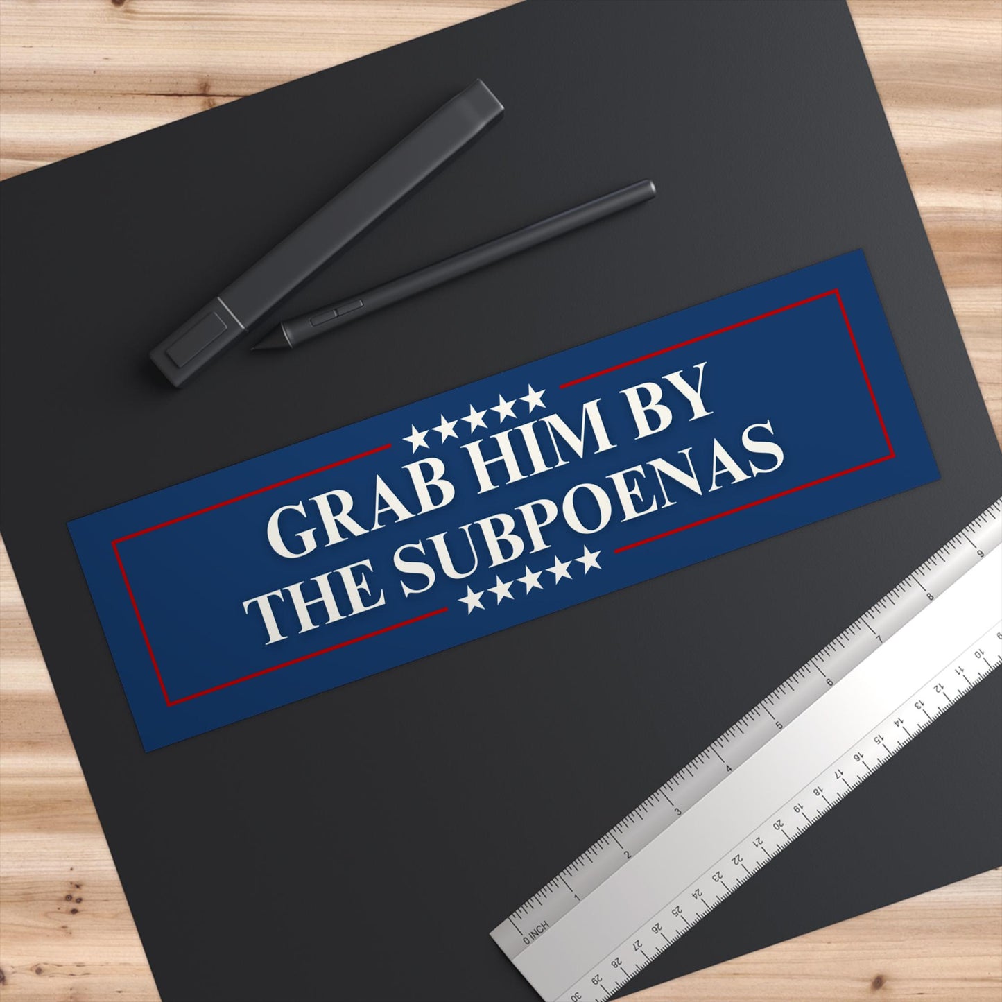 Grab Him By The Subpoenas Bumper Magnet or Sticker, Anti Trump Resist Leftist Decal, Are We Great Yet, FDT Funny Stickers, Political Satire