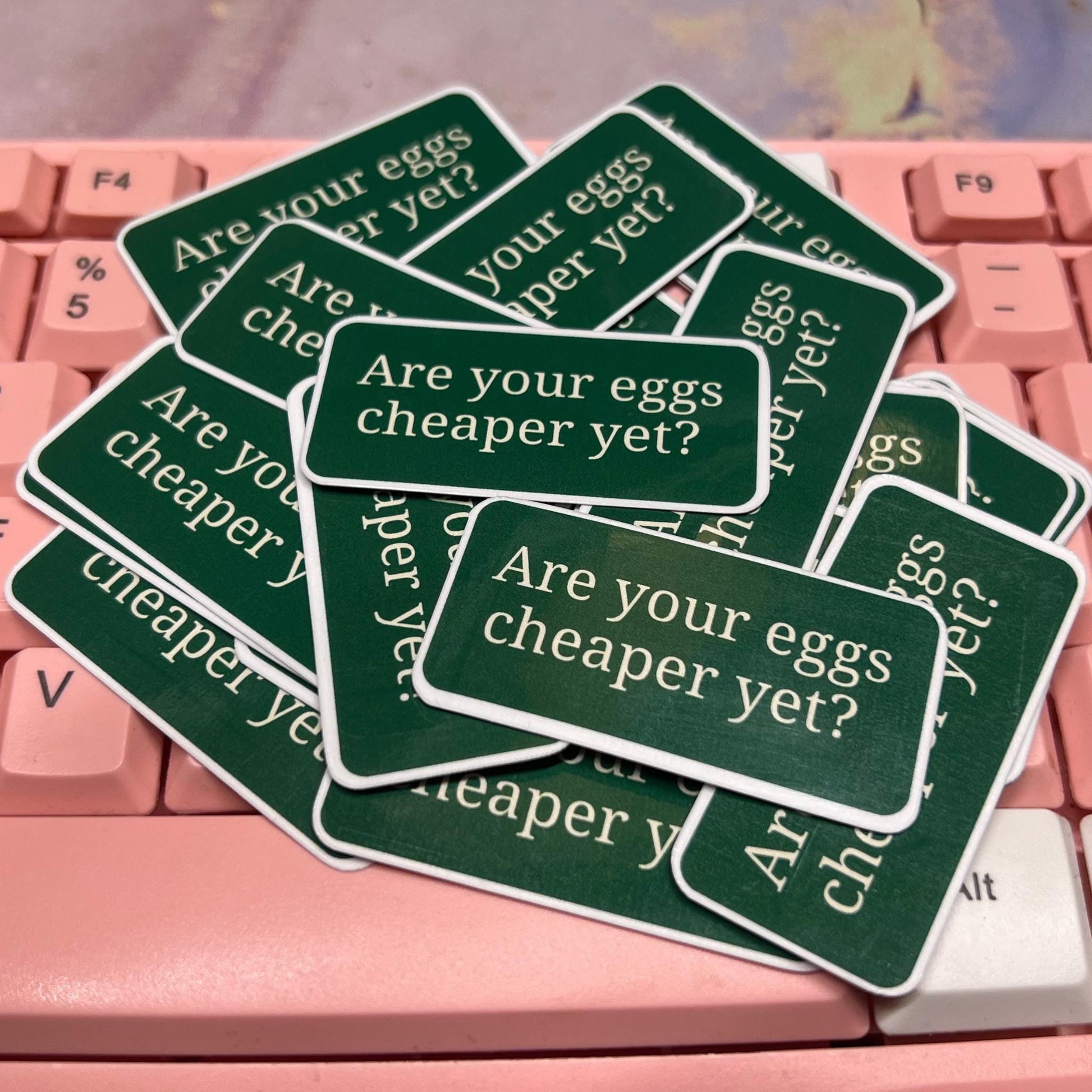 Are Your Eggs Cheaper Yet? - 25/50 PC STICKERS (2" x 1" in.) Glossy! Hilarious Anti Trump/Maga Decal Sticker, Fascist Pack, FDT Subtle Gifts