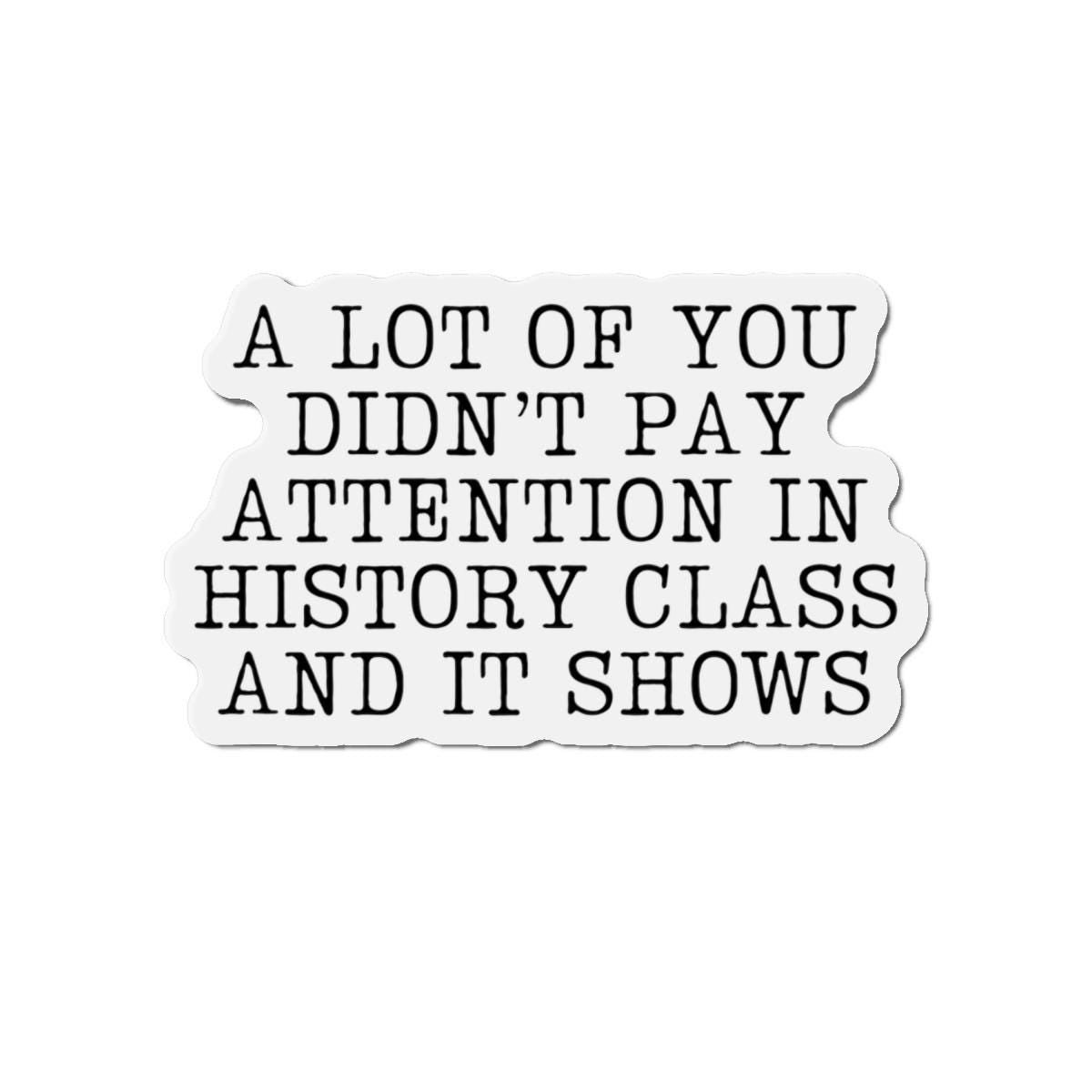 Didn't Pay Attention In History Class Car Magnet, Anti MAGA Trump, Progressive Liberal Feminist, Political Leftist Decal, Pro-Democracy