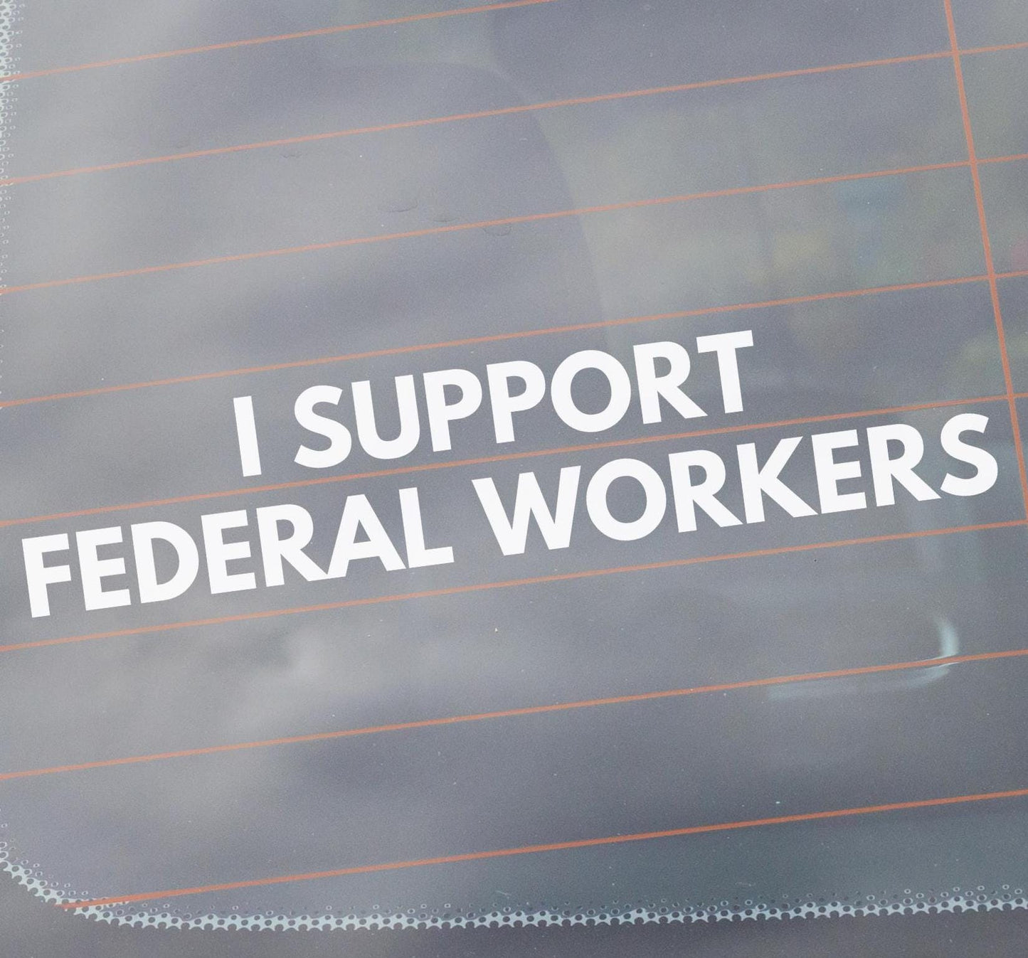 I Support Federal Workers Vinyl Window Decal, Protest Resist Anti-Trump Support Federal Employees Sticker, Hold The Line, Not My President