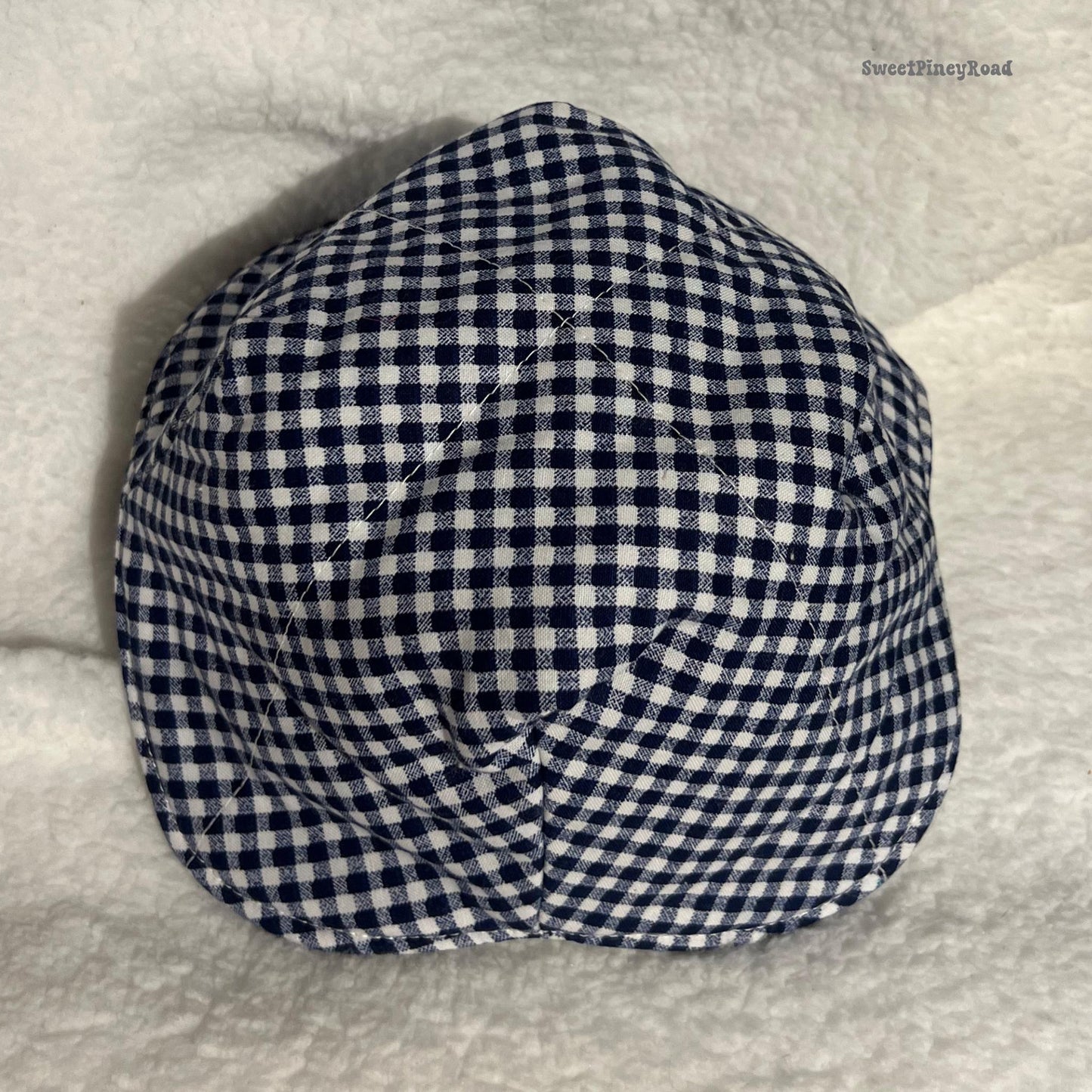 Navy Plaid Cotton Bowl Cozy - Classic Picnic Checker, Microwave Safe, Rustic Farmhouse Kitchen Decor, Cute Soup Bowl Holder, Gift Idea