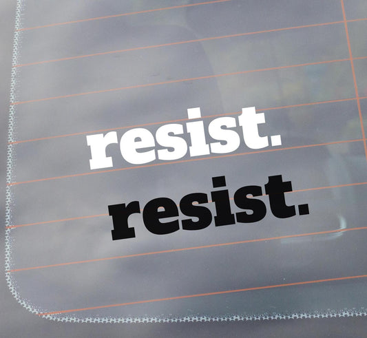 Resist Vinyl Window Decal, Cute Car Accessory Gift, Resist Racism Fascism MAGA, Anti Trump Sticker, Feminist Liberal Activist, Democrat Gift