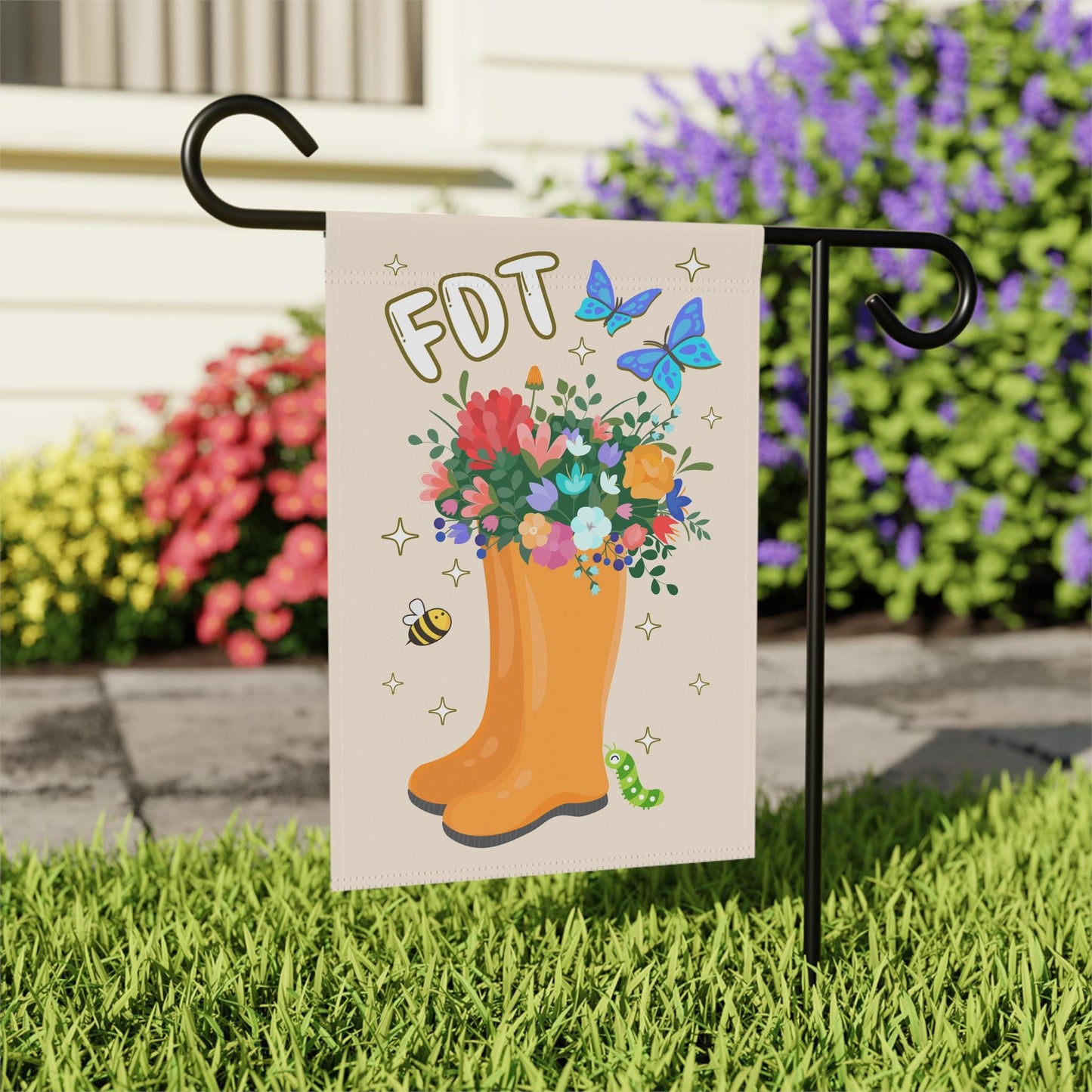 Subtle Anti Trump Garden Flag FDT Yard Sign Feminist Gift Anti Trump Banner Liberal Sign Funny Democrat Political Home Decor Spring Flowers