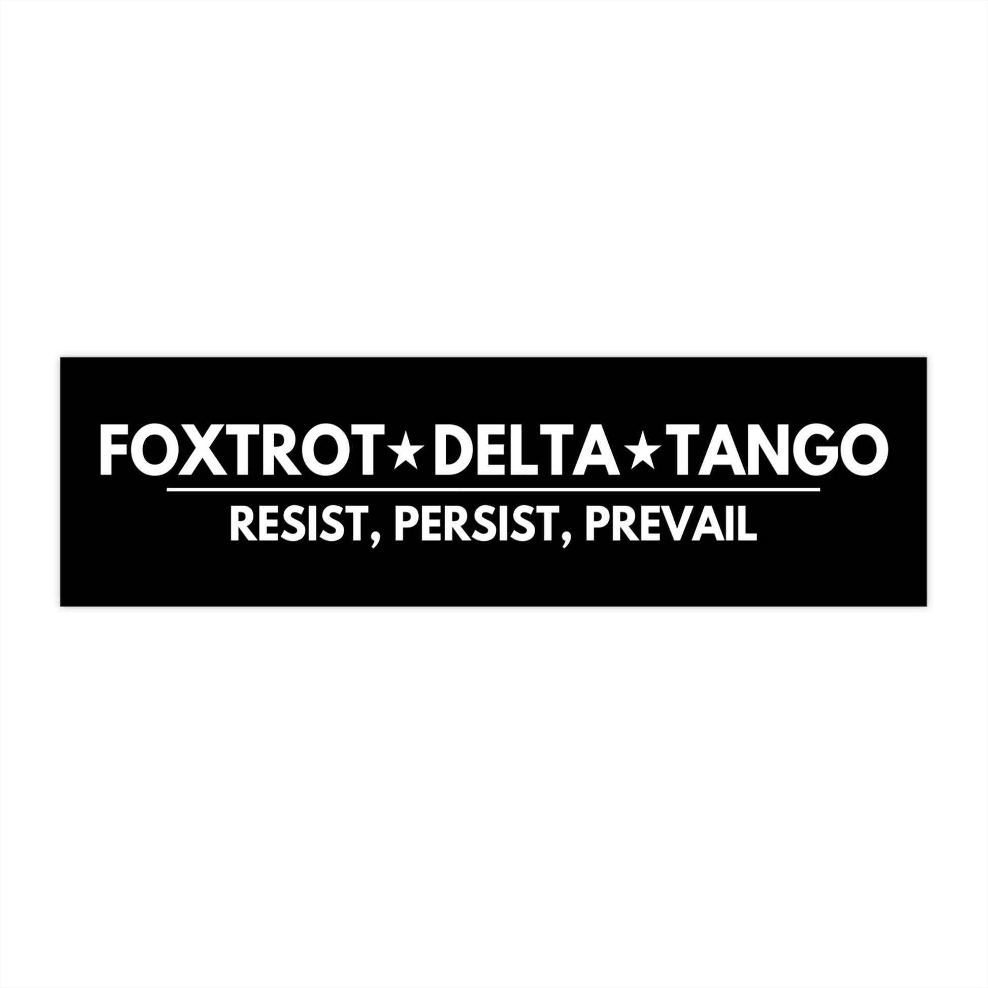 Foxtrot Delta Tango Car Magnet or Bumper Sticker, Subtle FDT Fuck Trump, Feminist Anti MAGA Activist Decal, Anti Republican Gift, Political