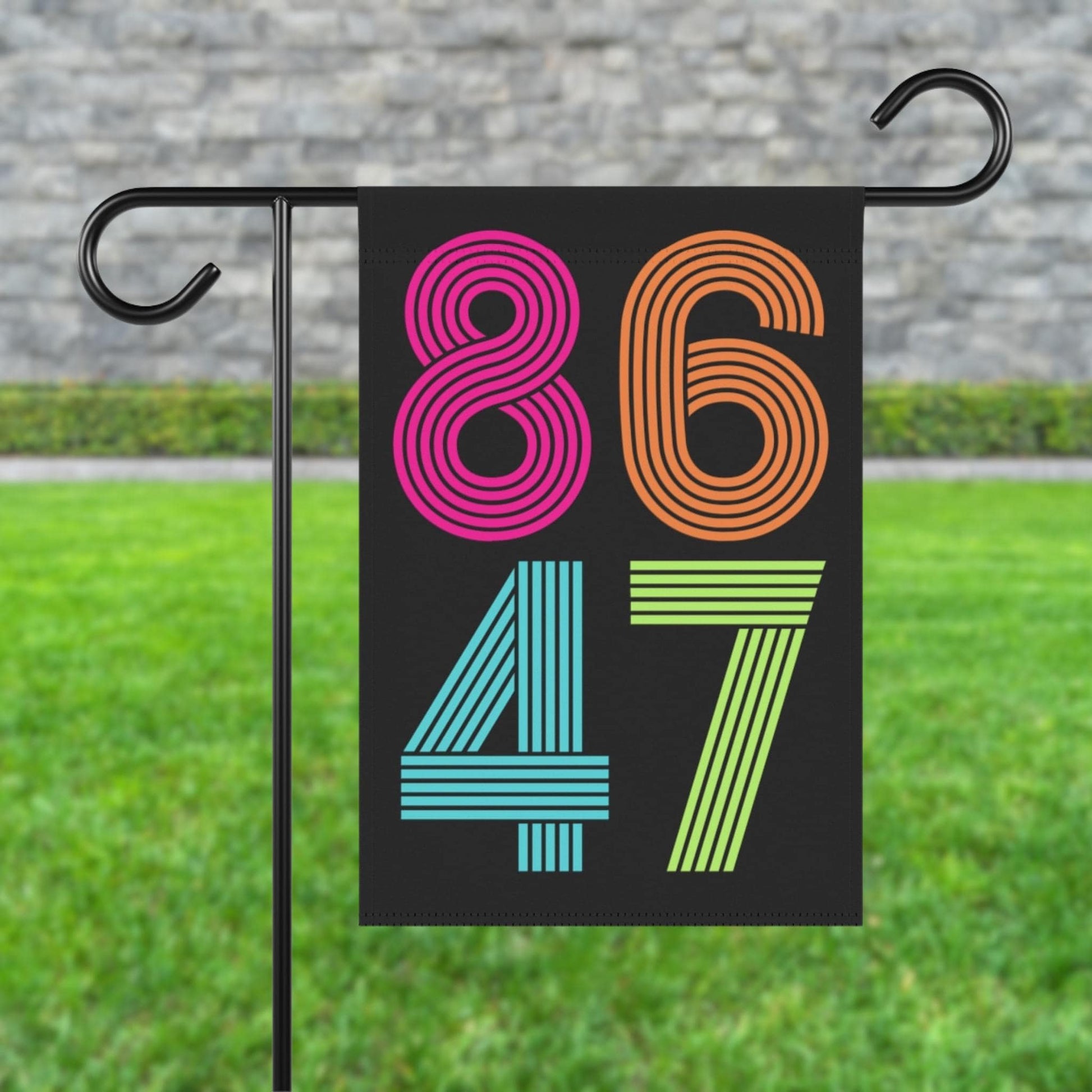 Retro 8647 Subtle Anti Trump House Garden Flag, Anti MAGA Fascism, Liberal Leftist Activist Social Justice Human Rights Feminist Yard Decor