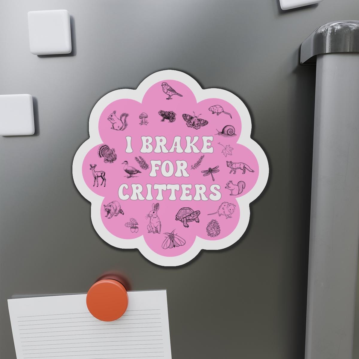 I Brake For Critters Magnet, Animal Magnet, Fridge Magnet, Decorative Car Magnet, Outdoor Magnet, Car Decal, 4 Inch, 5 Inch, 6 Inch