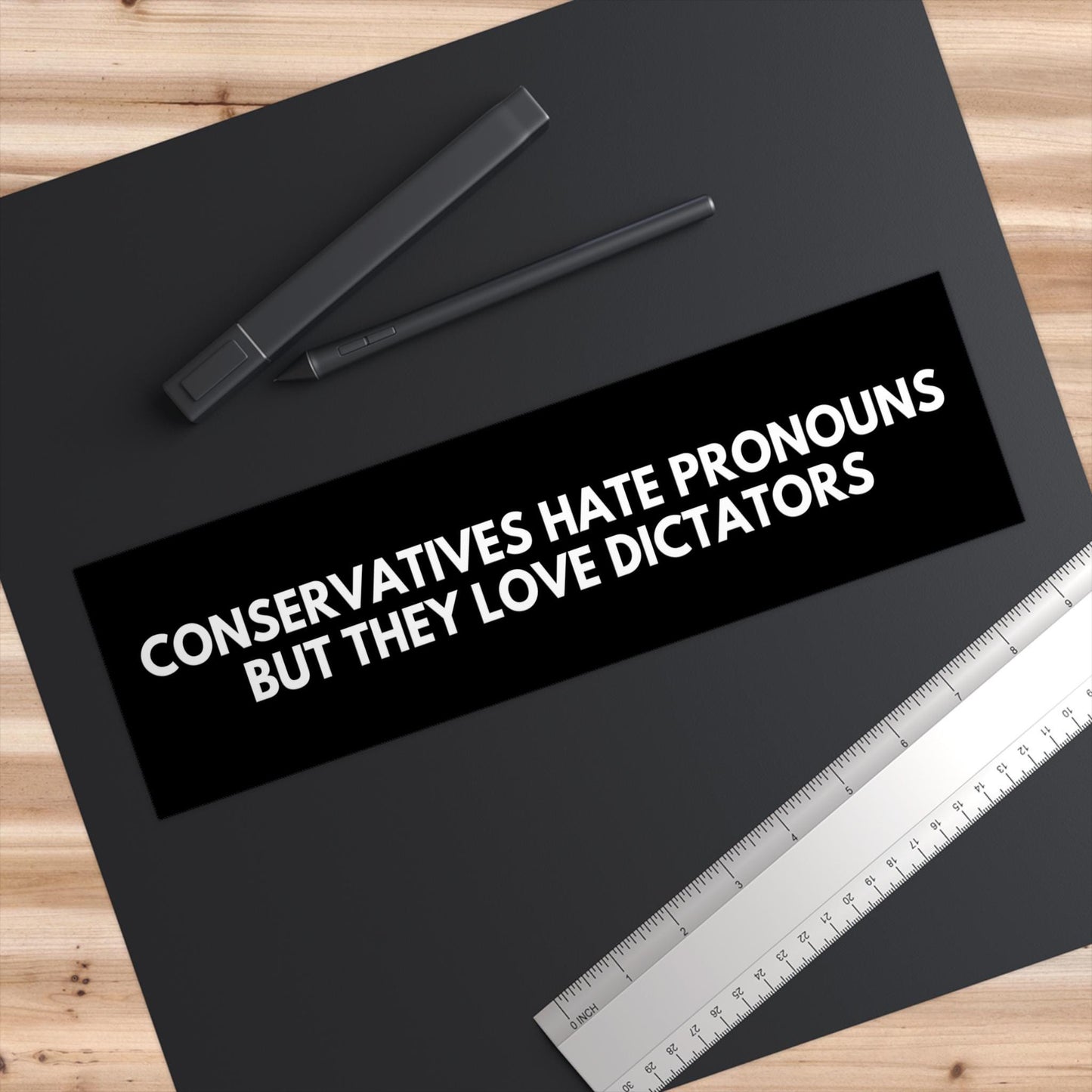Anti-Conservative Pronouns Bumper Magnet or Car Sticker, Dictator Fascists, Anti Trump Leftist Decal, Are We Great Yet, FDT Political Satire