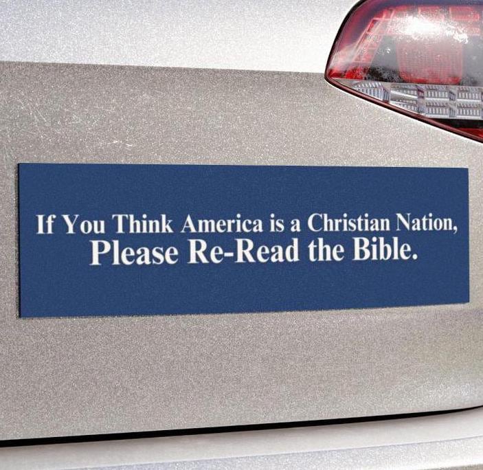 America Is Not a Christian Nation Read the Bible Funny Bumper Sticker or Car Magnet Leftist Anti Trump Political Satire Decal Democrat FDT