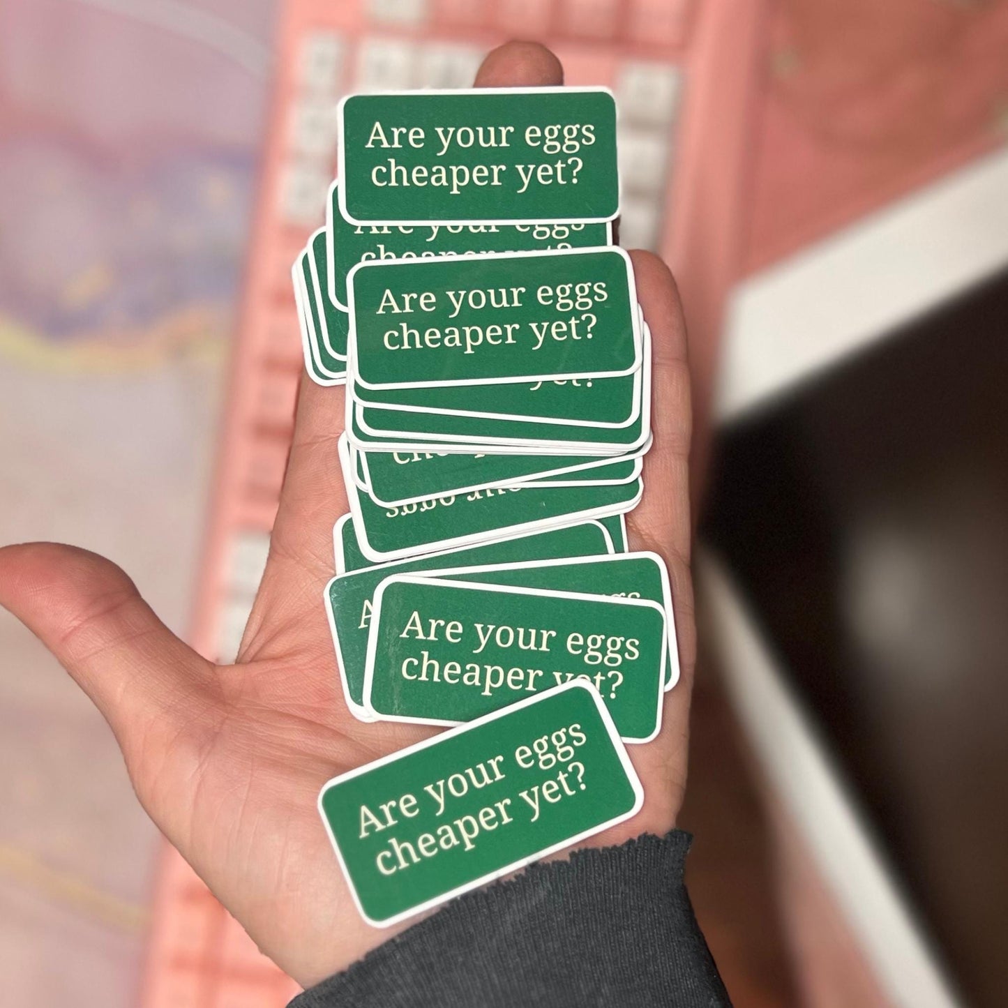 Are Your Eggs Cheaper Yet? - 25/50 PC STICKERS (2" x 1" in.) Glossy! Hilarious Anti Trump/Maga Decal Sticker, Fascist Pack, FDT Subtle Gifts