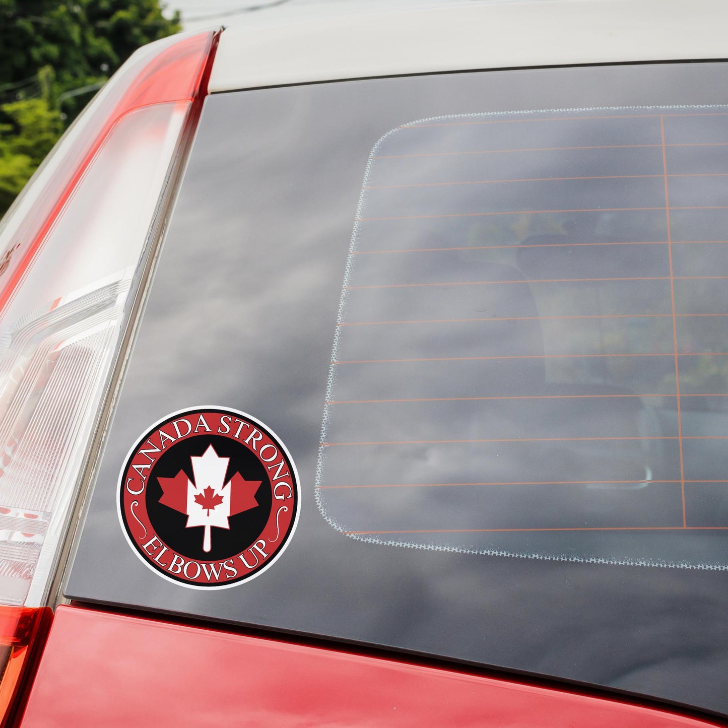 Canada Strong Elbows Up Anti Trump Car Decal, Fuck MAGA Fascism, Liberal Leftist Window Sticker Canadian Pride Canada Day Gift for Canadians