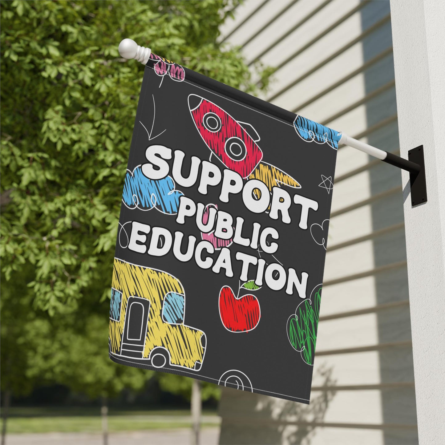 Support Public Education House Flag, Democratic Garden Flag, Anti Trump MAGA Decor, Don’t Cut School Funding, Protest For Childrens Rights