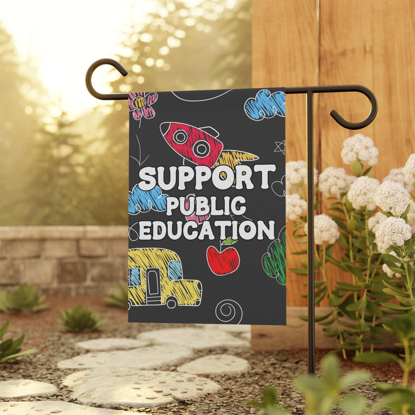 Support Public Education House Flag, Democratic Garden Flag, Anti Trump MAGA Decor, Don’t Cut School Funding, Protest For Childrens Rights