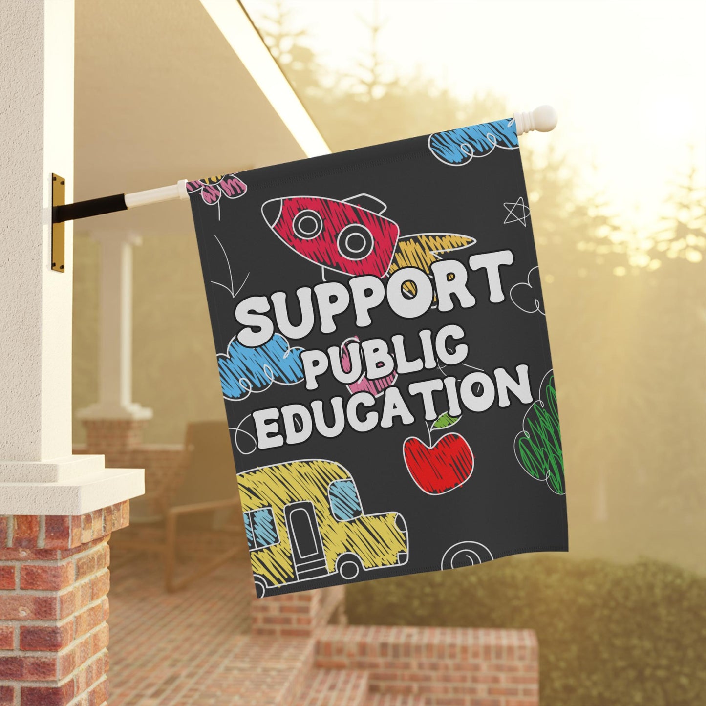 Support Public Education House Flag, Democratic Garden Flag, Anti Trump MAGA Decor, Don’t Cut School Funding, Protest For Childrens Rights