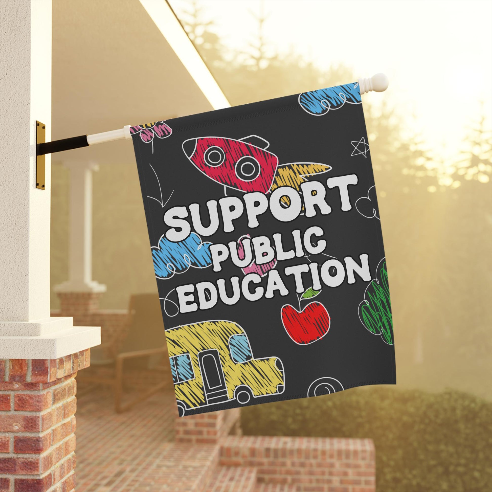 Support Public Education House Flag, Democratic Garden Flag, Anti Trump MAGA Decor, Don’t Cut School Funding, Protest For Childrens Rights