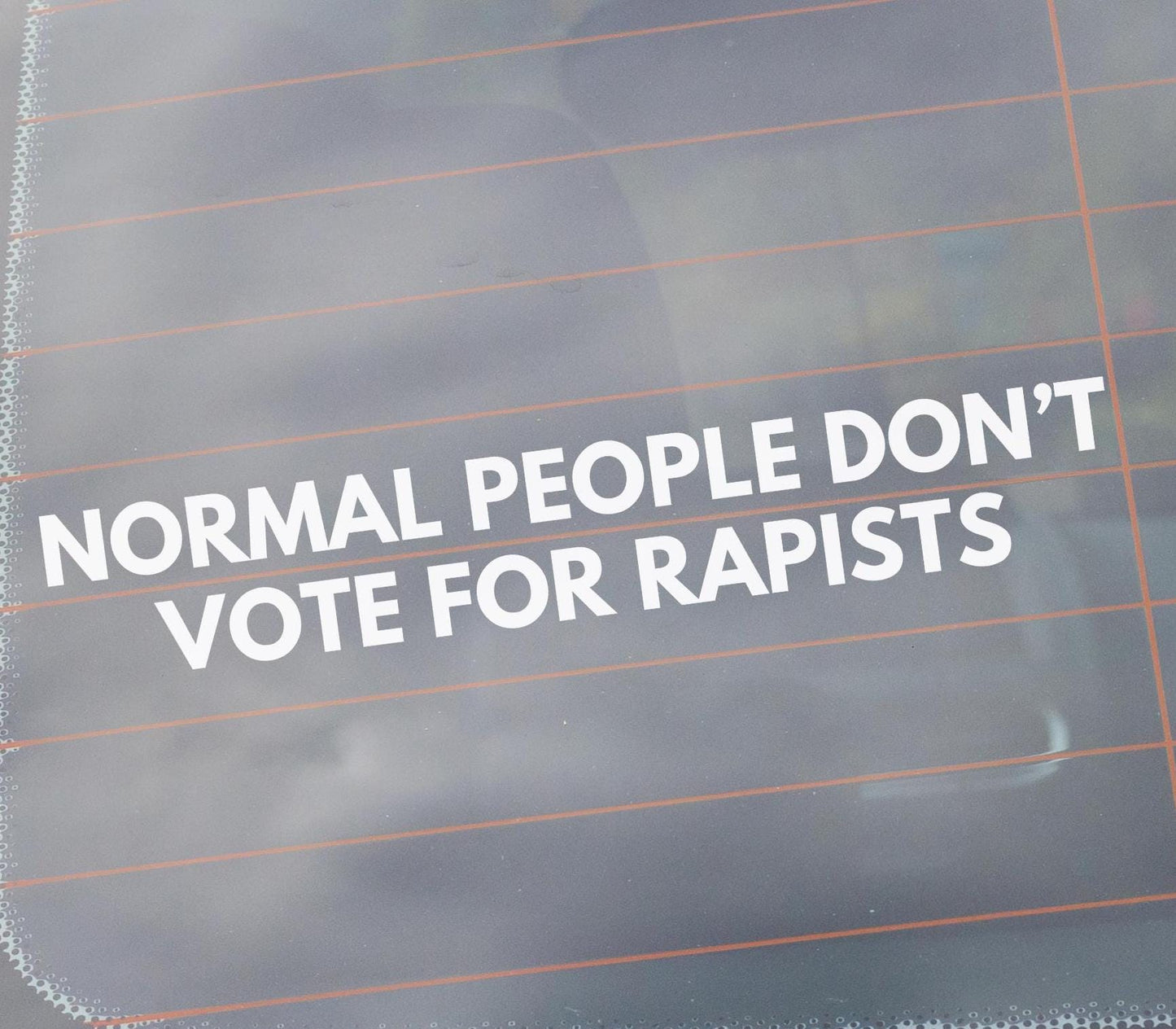 Normal People Don't Vote For Rapists Vinyl Window Decal, Protest Resist Anti-Trump Sticker, FDT Not My President, Liberal Conservative Gift