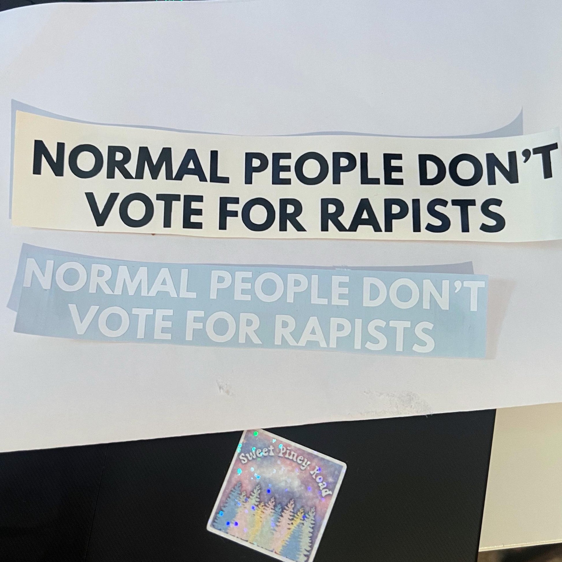 Normal People Don't Vote For Rapists Vinyl Window Decal, Protest Resist Anti-Trump Sticker, FDT Not My President, Liberal Conservative Gift
