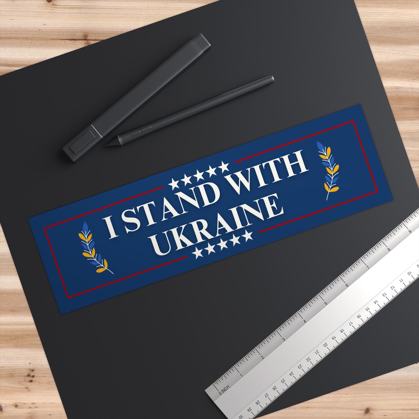 Stand with Ukraine Car Magnet or Bumper Sticker Pro-Zelensky, Pro-Democracy Decal, Anti-Trump FDT Accessory, Anti-Putin Gift, Anti-Dictator