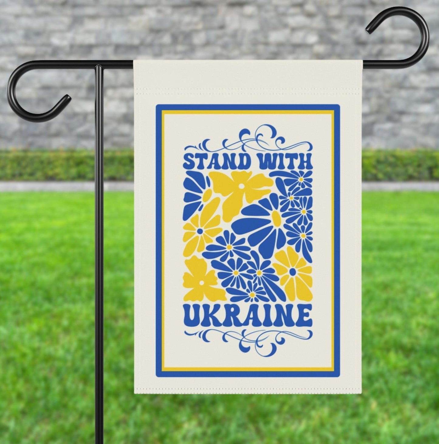Stand With Ukraine Garden Flag, Flag and Yard Sign for Outdoor, I Stand With Ukraine, Pro-Zelensky, Pro-Democracy, Anti-Trump Decor Gift