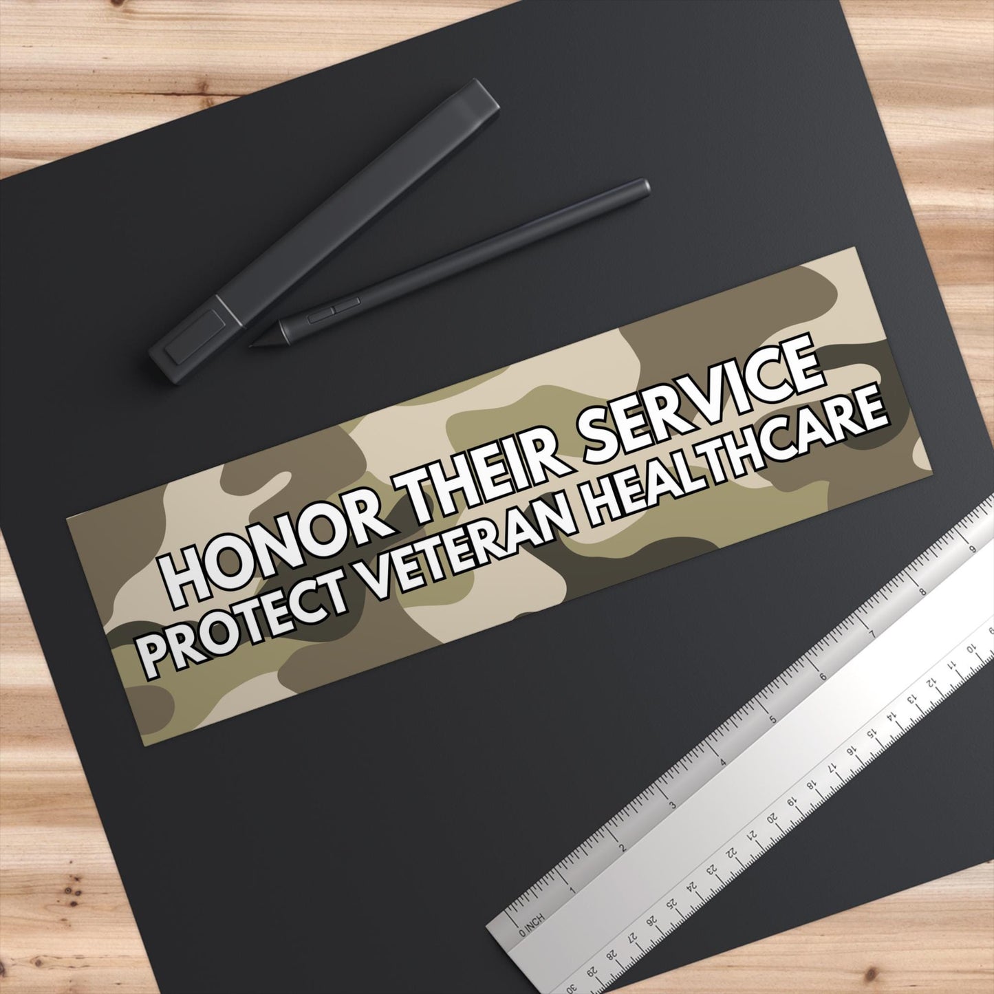 Honor Their Service, Protect Veteran Healthcare Car Magnet or Bumper Sticker, VA Support Our Troops Decal Democratic Protest Gift Anti Trump