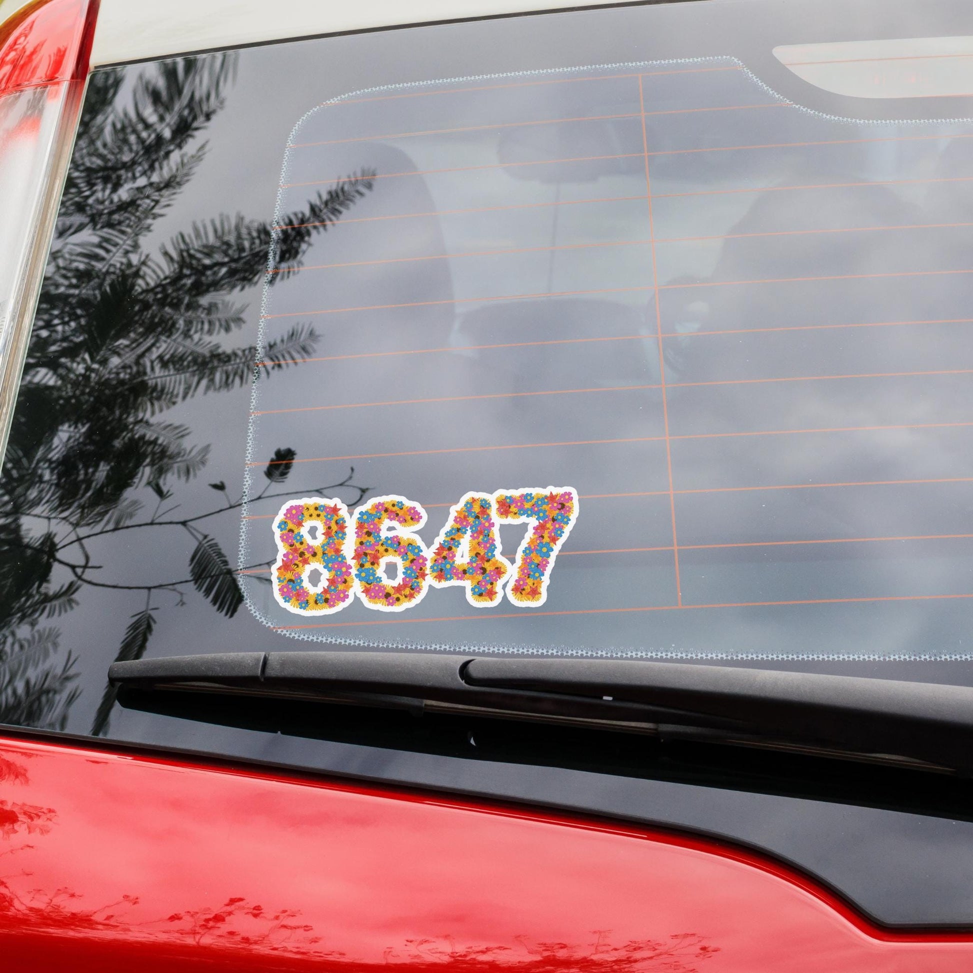 8647 Subtle Anti Trump Car Decal, Floral Fuck MAGA Fascism, Liberal Leftist Flower Window Feminist Social Justice Human Rights Democrat