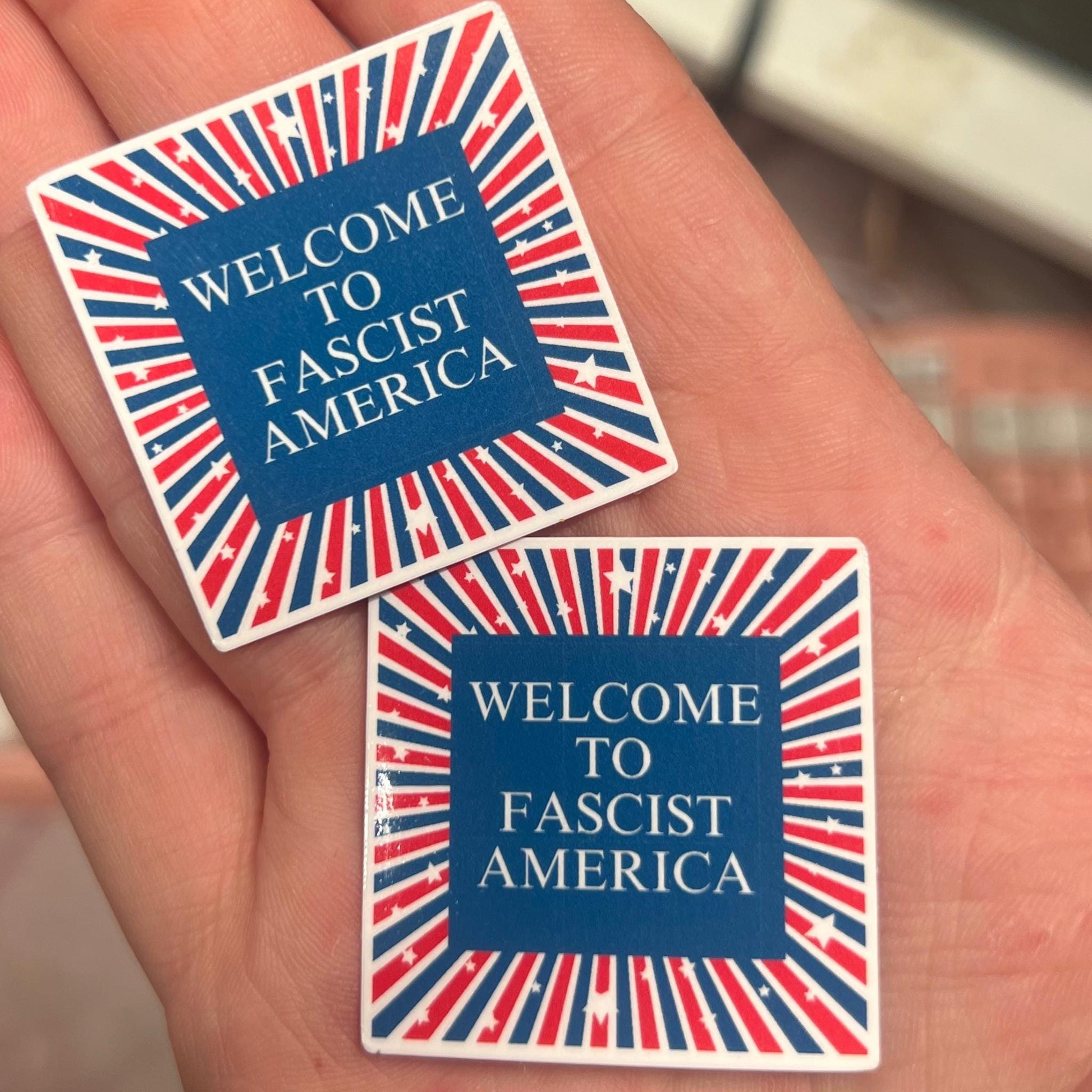Welcome To Fascist America 25/50pc Sticker Pack, 1.5 Inch Glossy Decal, We Did That, Anti Trump Stickers, Anti Racist Fascism Sticker Pack