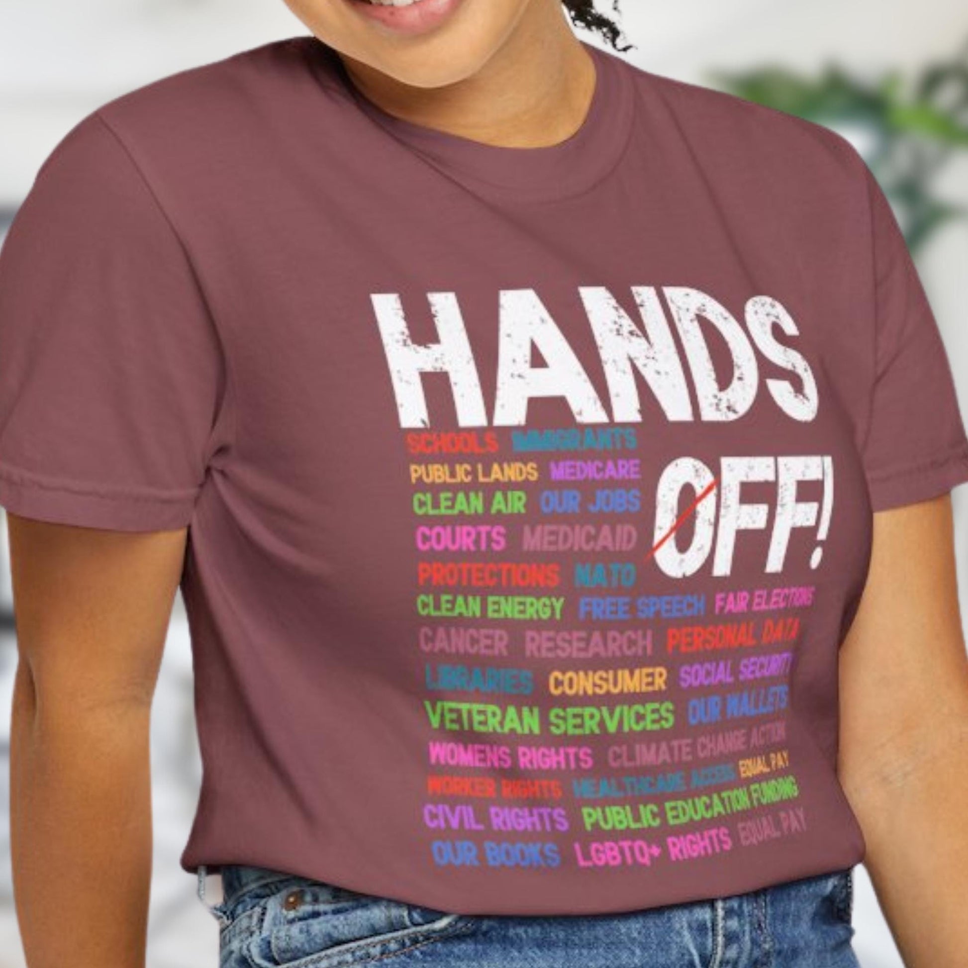 Hands Off Protest Shirt, Political Activism Tee, Save Public Lands Medicare Social Security Free Speech Tshirt, Environmental Rights T-Shirt