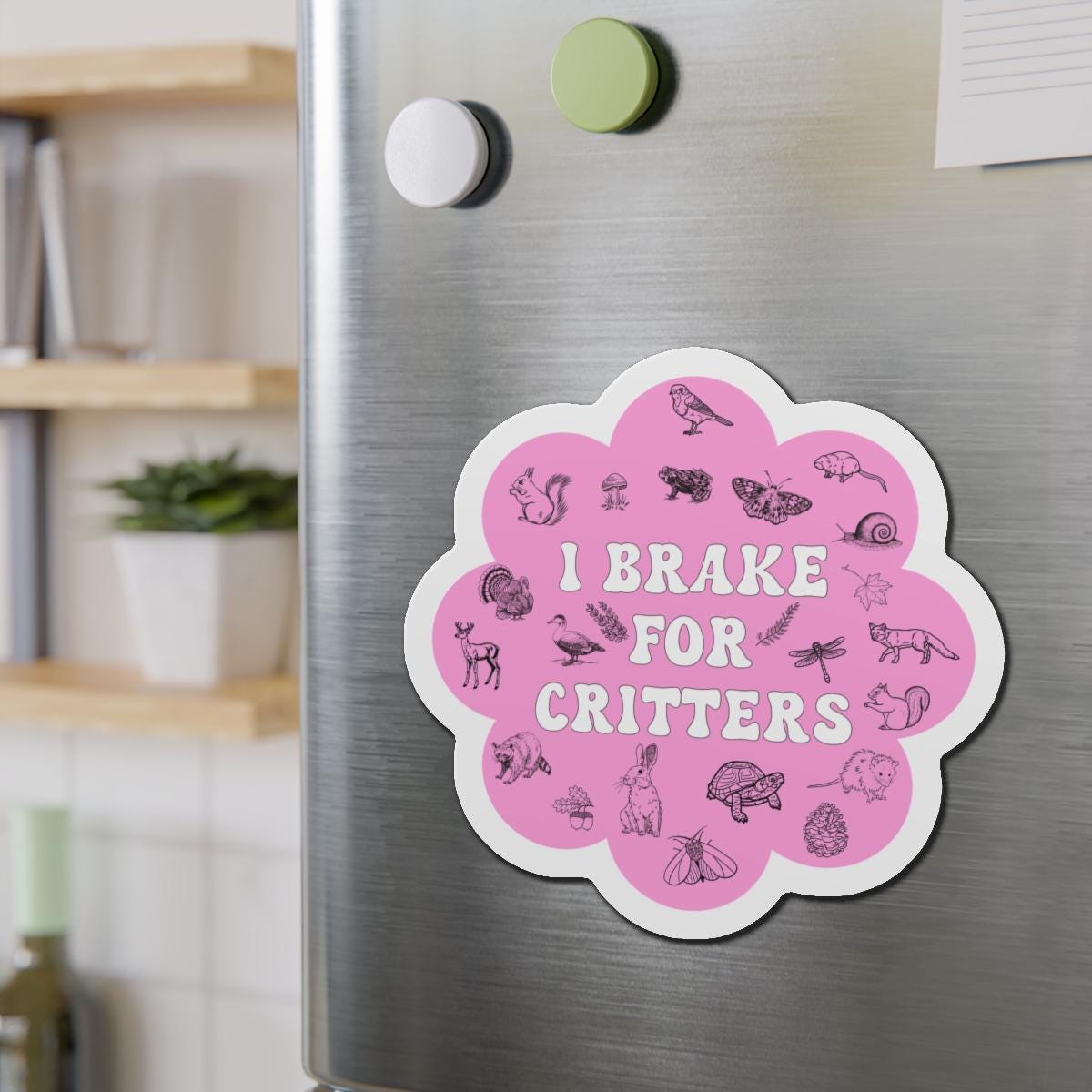 I Brake For Critters Magnet, Animal Magnet, Fridge Magnet, Decorative Car Magnet, Outdoor Magnet, Car Decal, 4 Inch, 5 Inch, 6 Inch