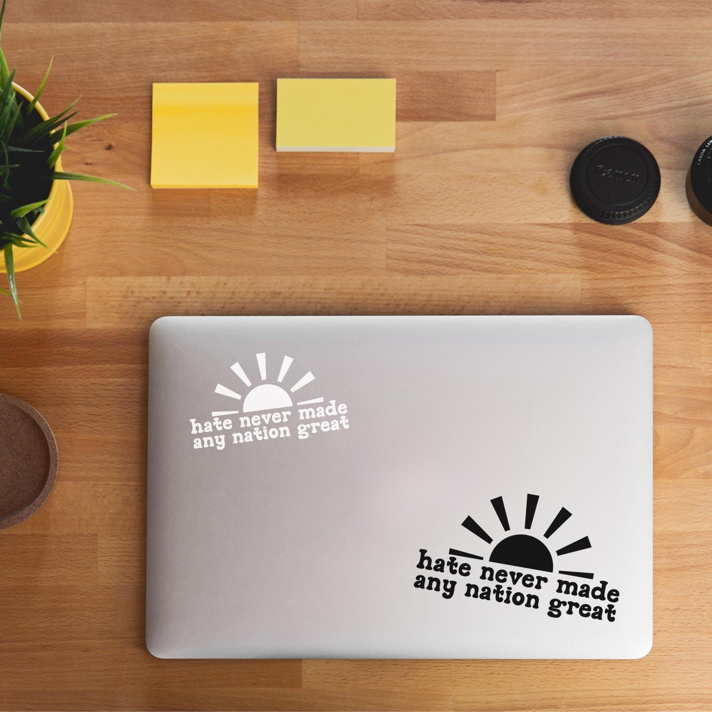 Hate Never Made Any Nation Great Anti-Hate Car Decal, Anti-Trump Decal, Liberal Political Sticker, Social Justice Equality Laptop Stickers