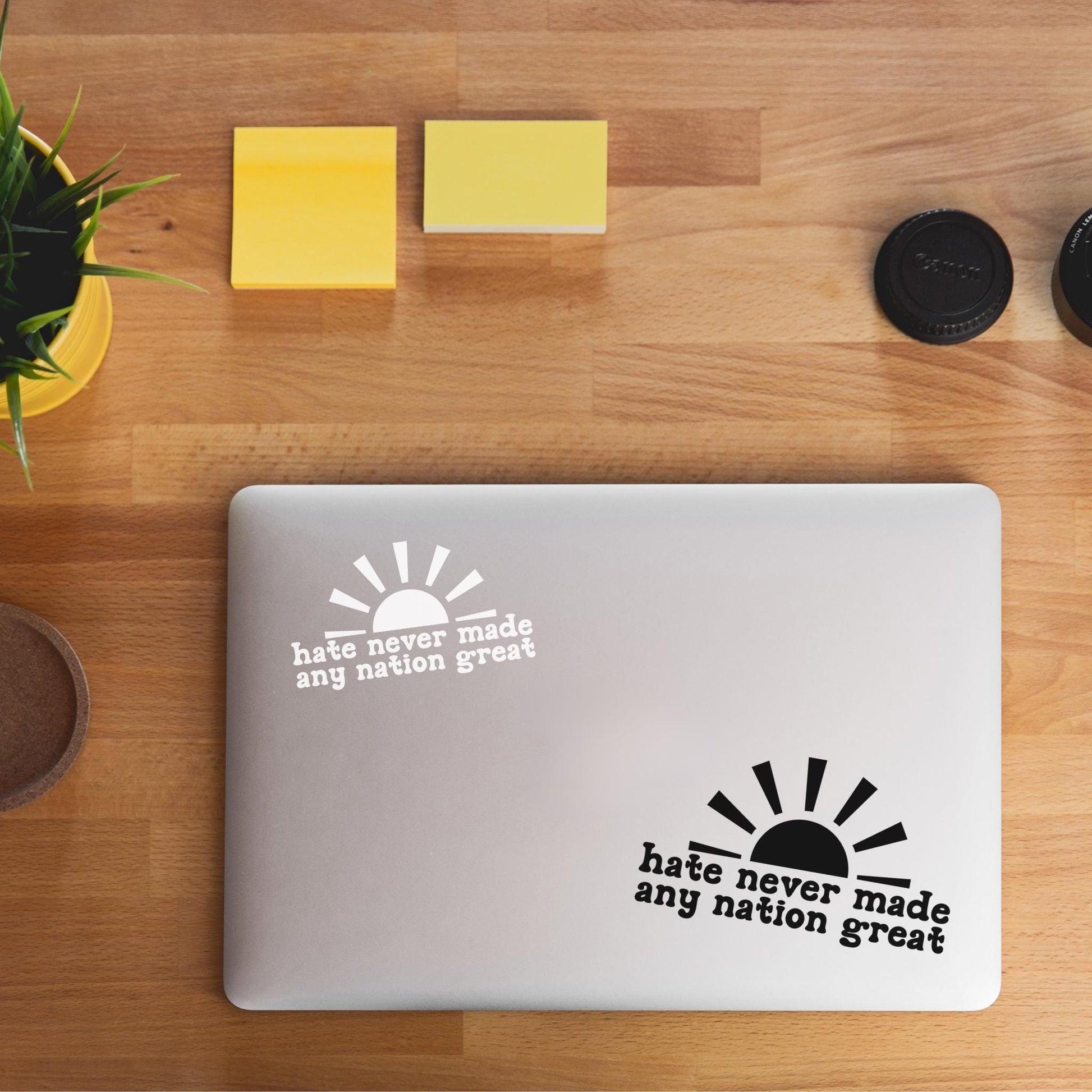 Hate Never Made Any Nation Great Anti-Hate Car Decal, Anti-Trump Decal, Liberal Political Sticker, Social Justice Equality Laptop Stickers