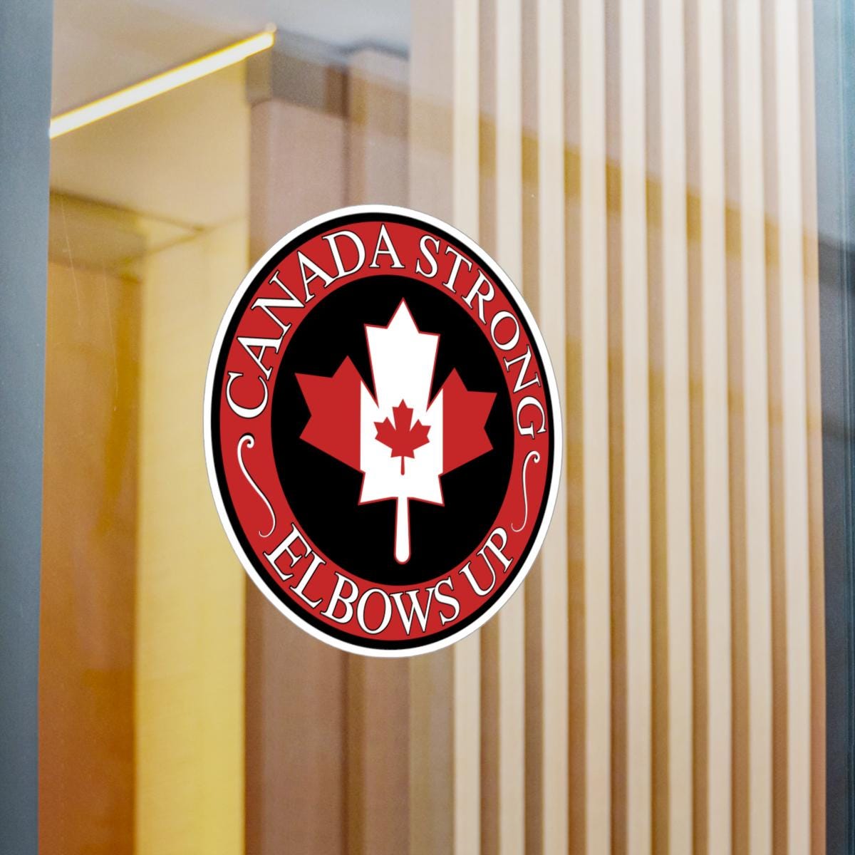 Canada Strong Elbows Up Anti Trump Car Decal, Fuck MAGA Fascism, Liberal Leftist Window Sticker Canadian Pride Canada Day Gift for Canadians