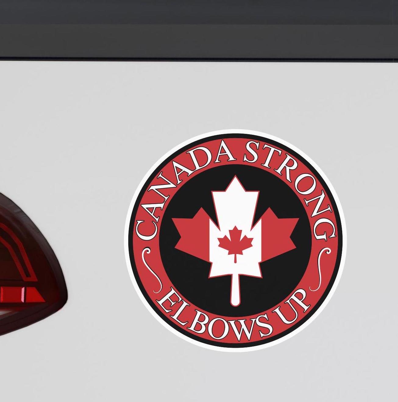 Canada Strong Elbows Up Anti Trump Car Decal, Fuck MAGA Fascism, Liberal Leftist Window Sticker Canadian Pride Canada Day Gift for Canadians
