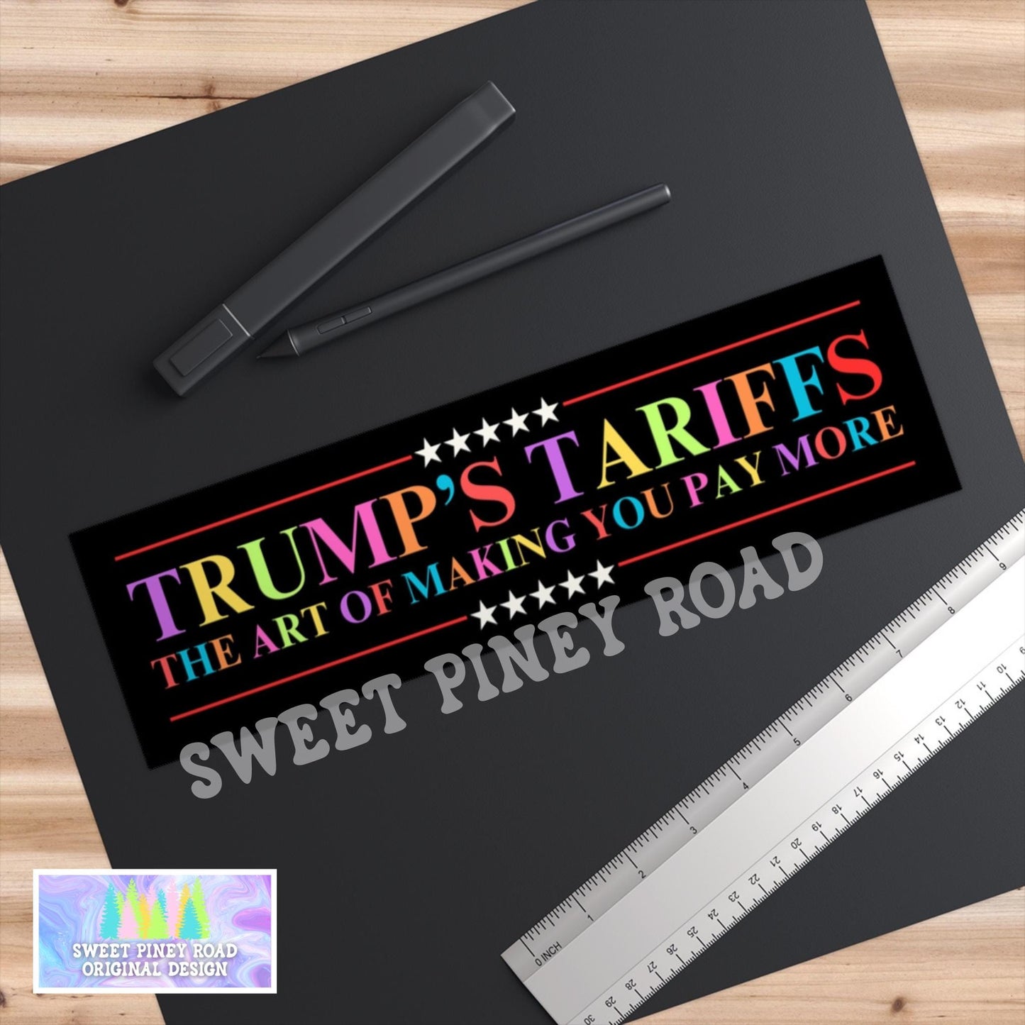 Trumps Tariffs Pay More Car Magnet or Bumper Sticker, Anti Trump Decal, Political Protest Stickers Resist, Americas Hitler, LGBTQ+ Rainbow
