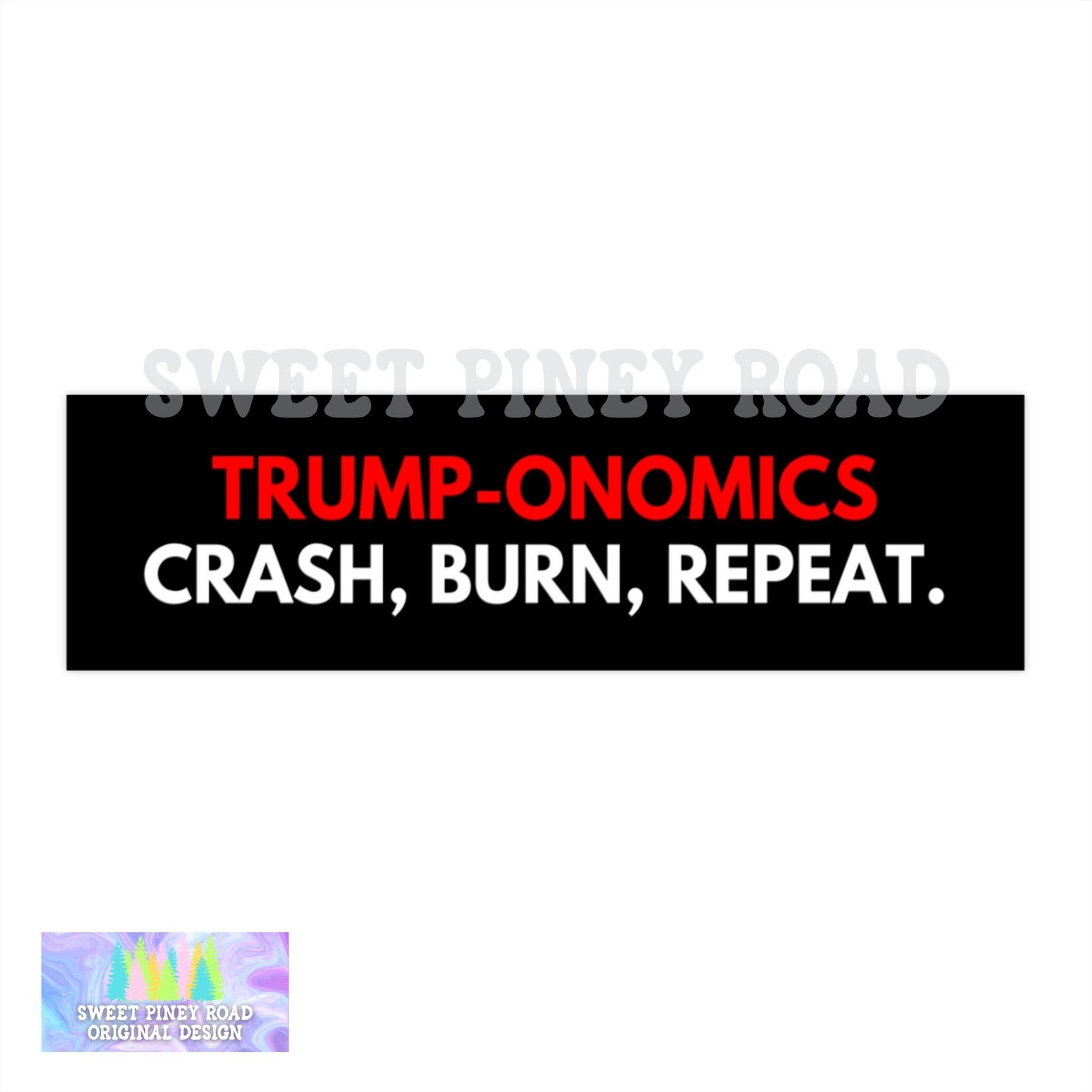 Anti Trump Economics Car Magnet or Bumper Sticker, Inflation Recession Decal, Tariffs Rising Anti-MAGA, Economy Tanking, Protest Leftist Car
